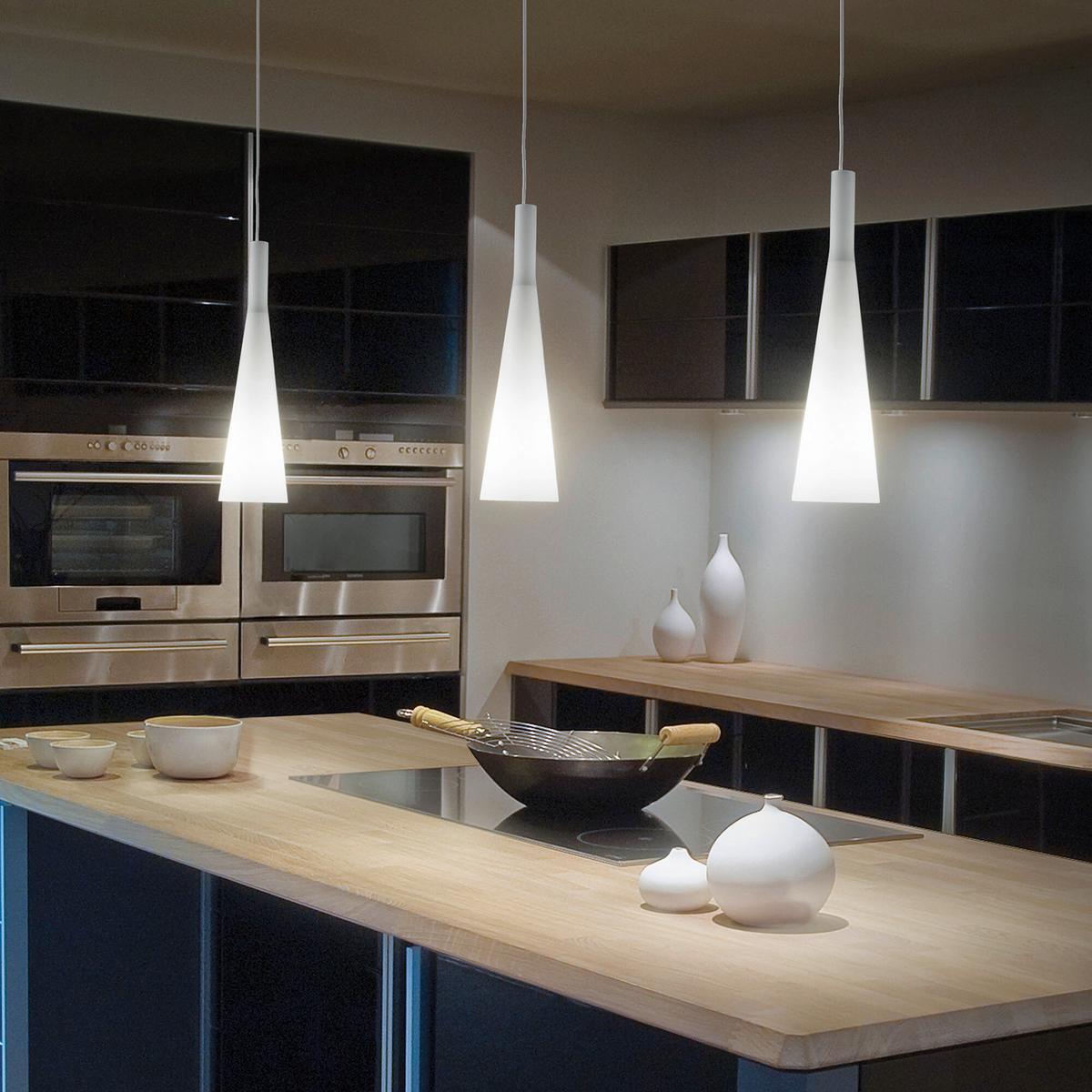 Hängeleuchte Milk Weiß max. 60 Watt - Weiß, Design, Glas (14/14/78-253cm) - Ideal Lux