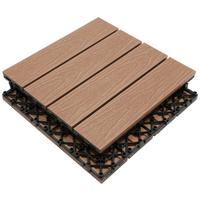 PŁYTKA TARASOWA PREMIUM 11ER SET - kolor drewna tekowego, Konventionell, materiał drewnopochodny (30/30/2,1cm) - Ambia Garden