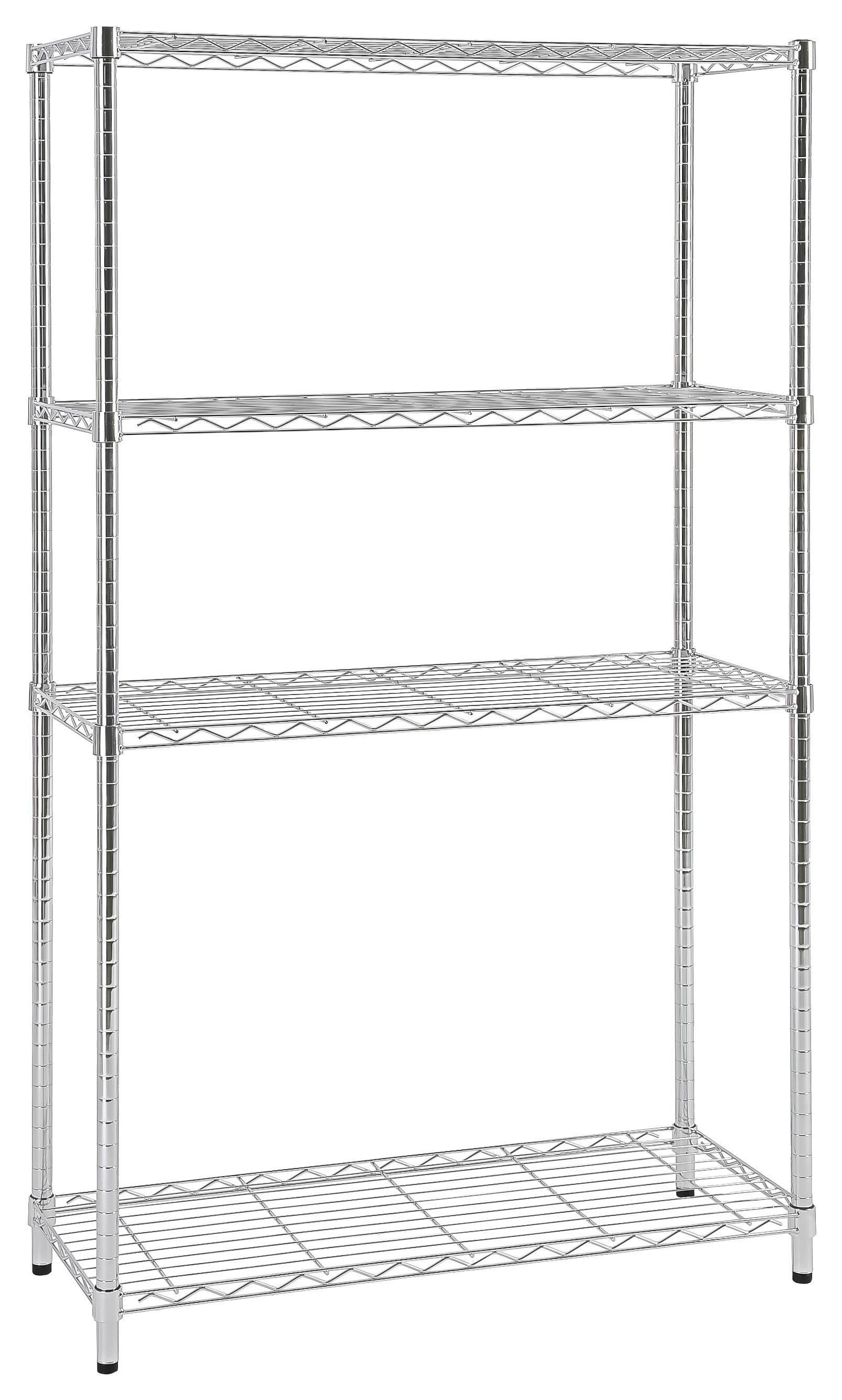 Regal Meran 1, Kromirano - barve kroma/črna, Moderno, kovina/umetna masa (91/150/35,5cm)