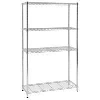 Regal Meran 1, Kromirano - barve kroma/črna, Moderno, kovina/umetna masa (91/150/35,5cm)