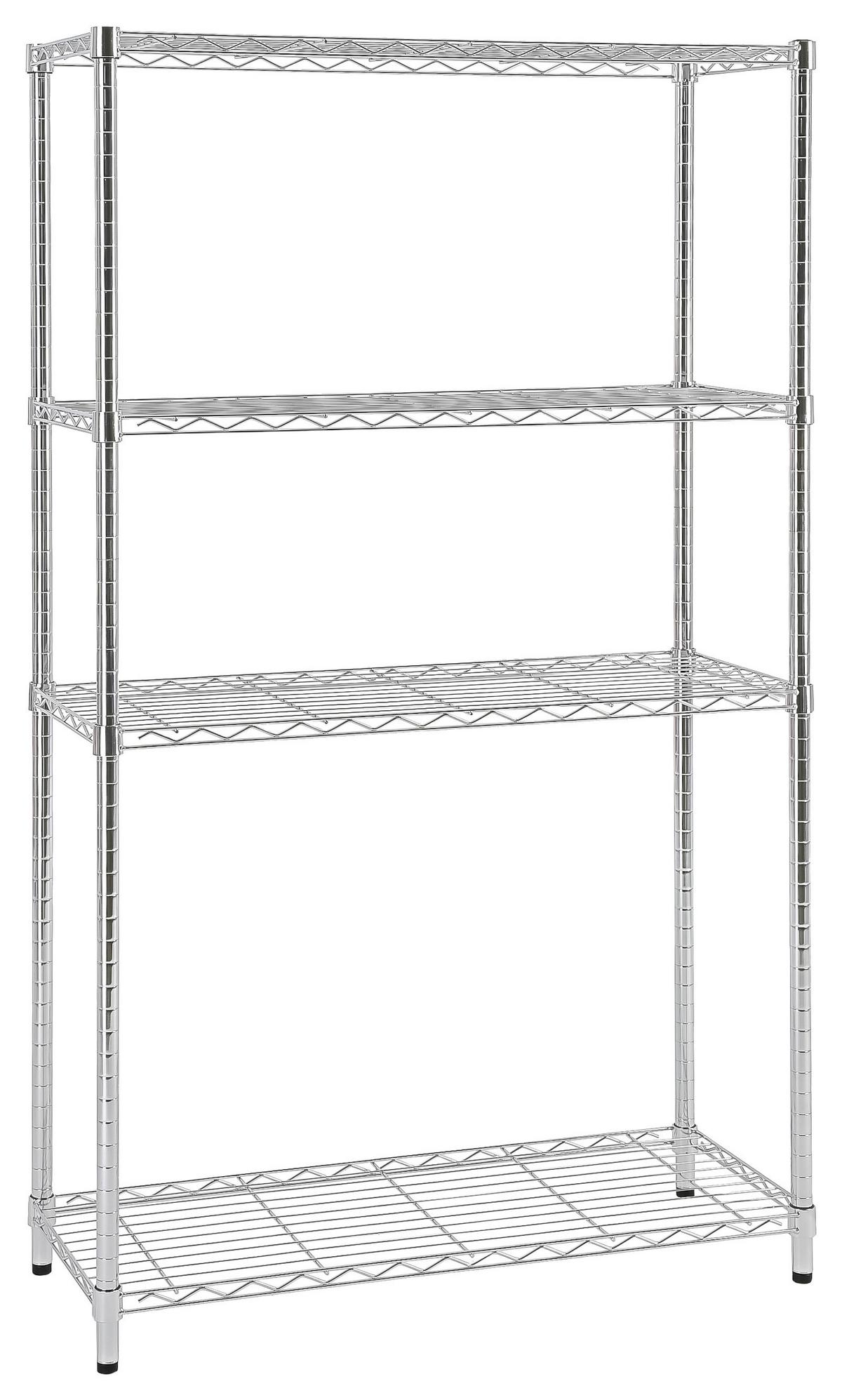 Regal Meran 1, Kromirano - barve kroma/črna, Moderno, kovina/umetna masa (91/150/35,5cm)