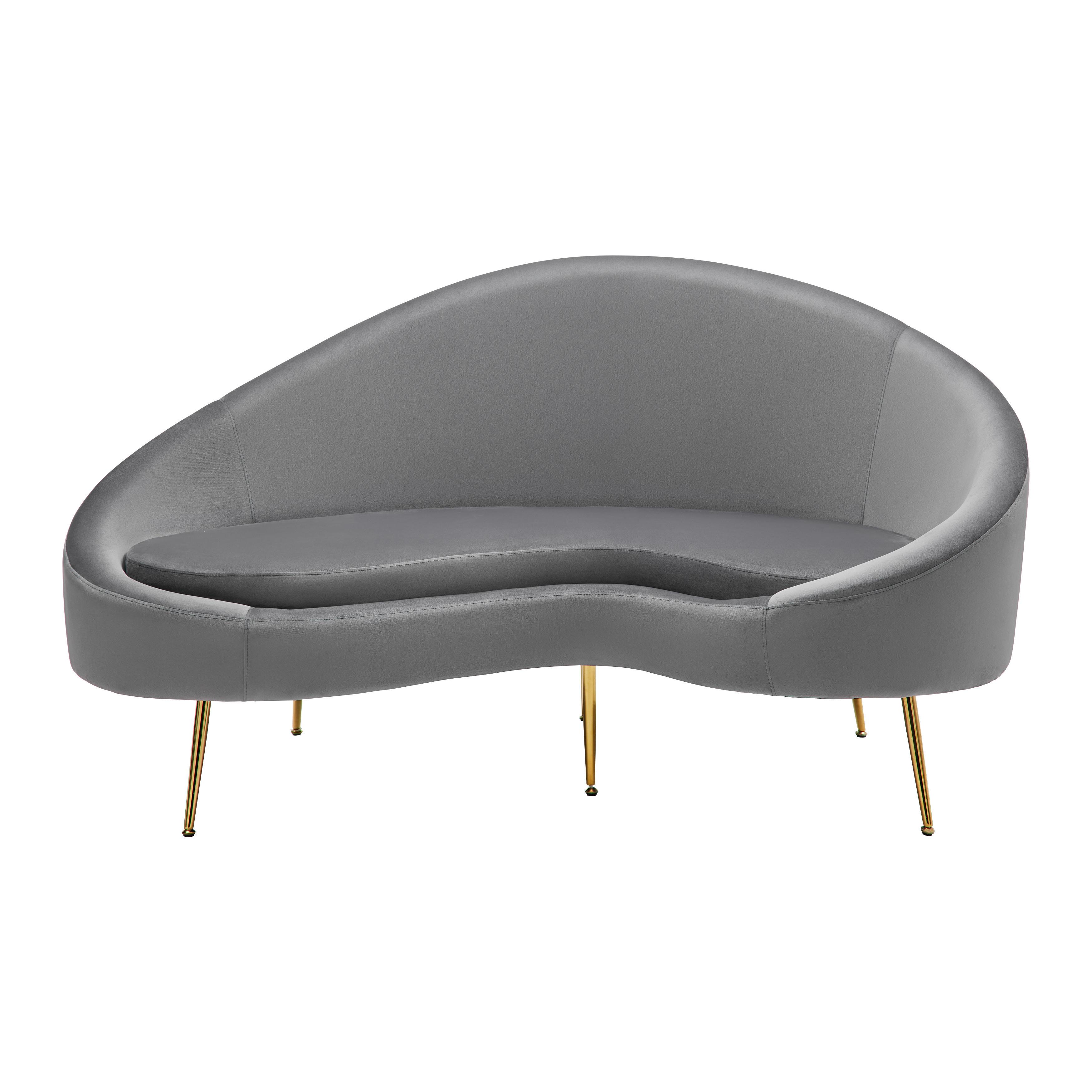 Dvosjed Lou - siva/zlatne boje, Moderno, metal/tekstil (172/93/89cm) - Bessagi Home