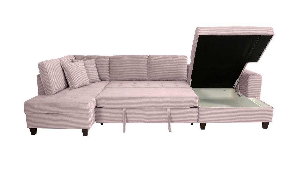 Canapea modulara MORITZ - roz, Trend, textil (178/324/155cm) - Modern Living