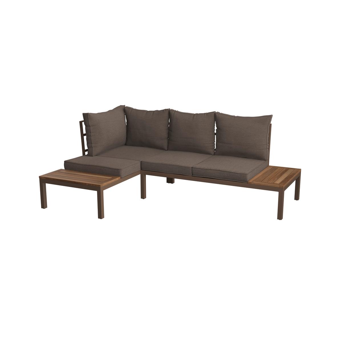 KOMPLET MEBLI TARASOWYCH KÖLN - kolor akacjowy/kolor naturalny, Modern, metal/drewno (138/207cm) - Ambia Garden