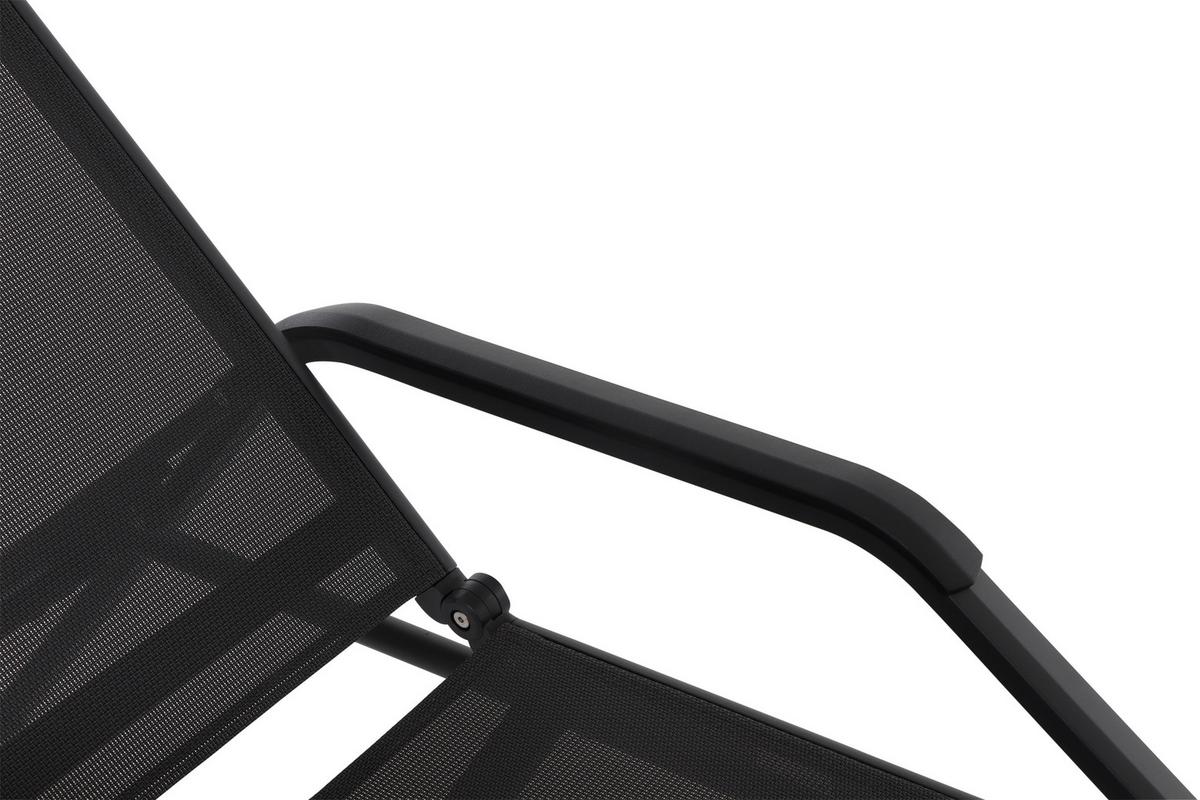 Gartenliege Tesoro Aluminium/ Netzgewebe verstellbar - Anthrazit/Schwarz, KONVENTIONELL, Textil/Metall (70/108/195cm) - Siena Garden