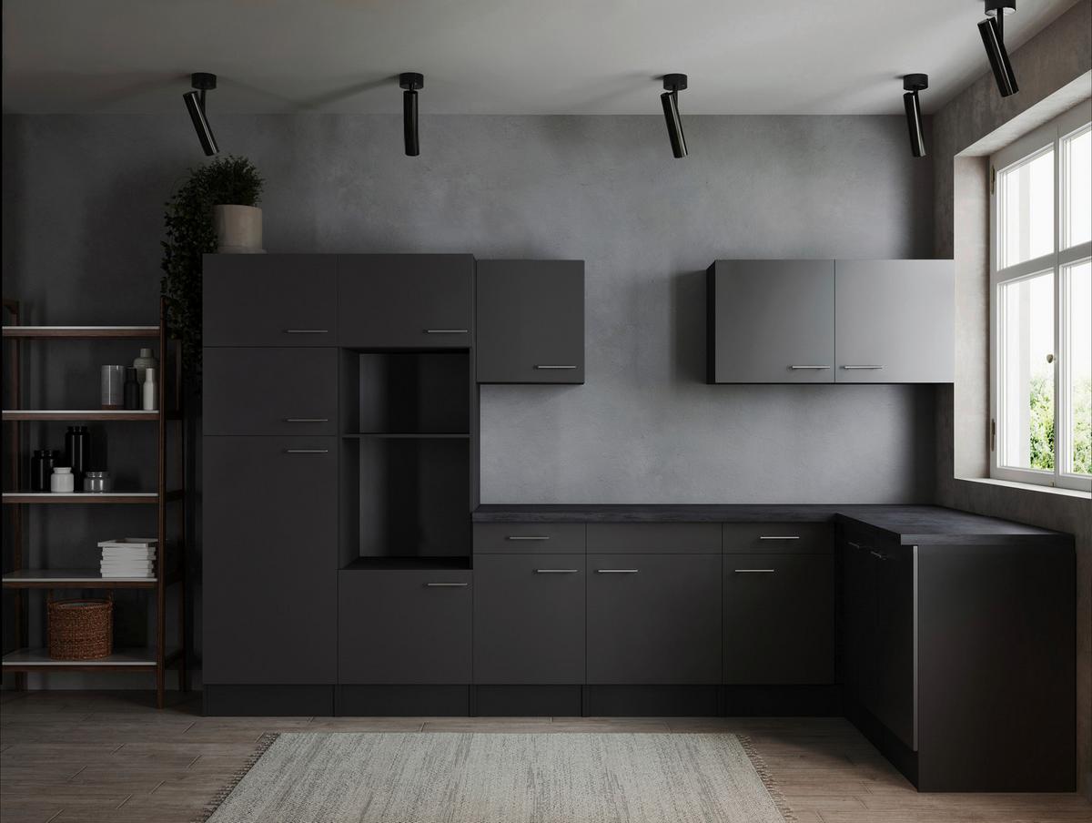 Kotna Kuhinja Brez Aparatov Oliver, 340x172cm - srebrne barve/siva, Design, kovina/leseni material (340/172cm) - Respekta