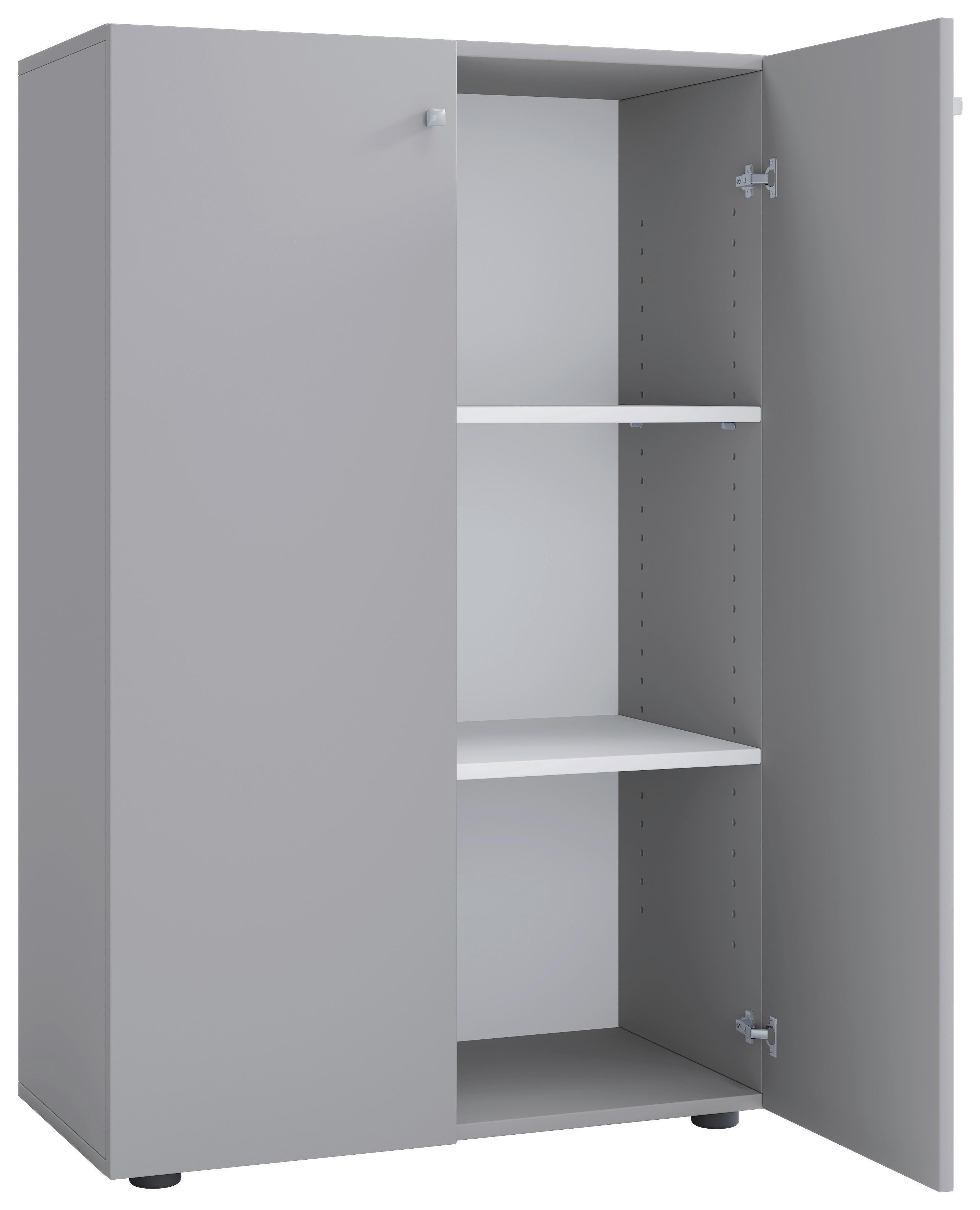 Schuhschrank LONA Grau ca. 70x110x39cm - Silberfarben/Schwarz, Design, Holzwerkstoff/Kunststoff (70/110/39cm) - MID.YOU