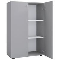Schuhschrank LONA Grau ca. 70x110x39cm - Silberfarben/Schwarz, Design, Holzwerkstoff/Kunststoff (70/110/39cm) - MID.YOU