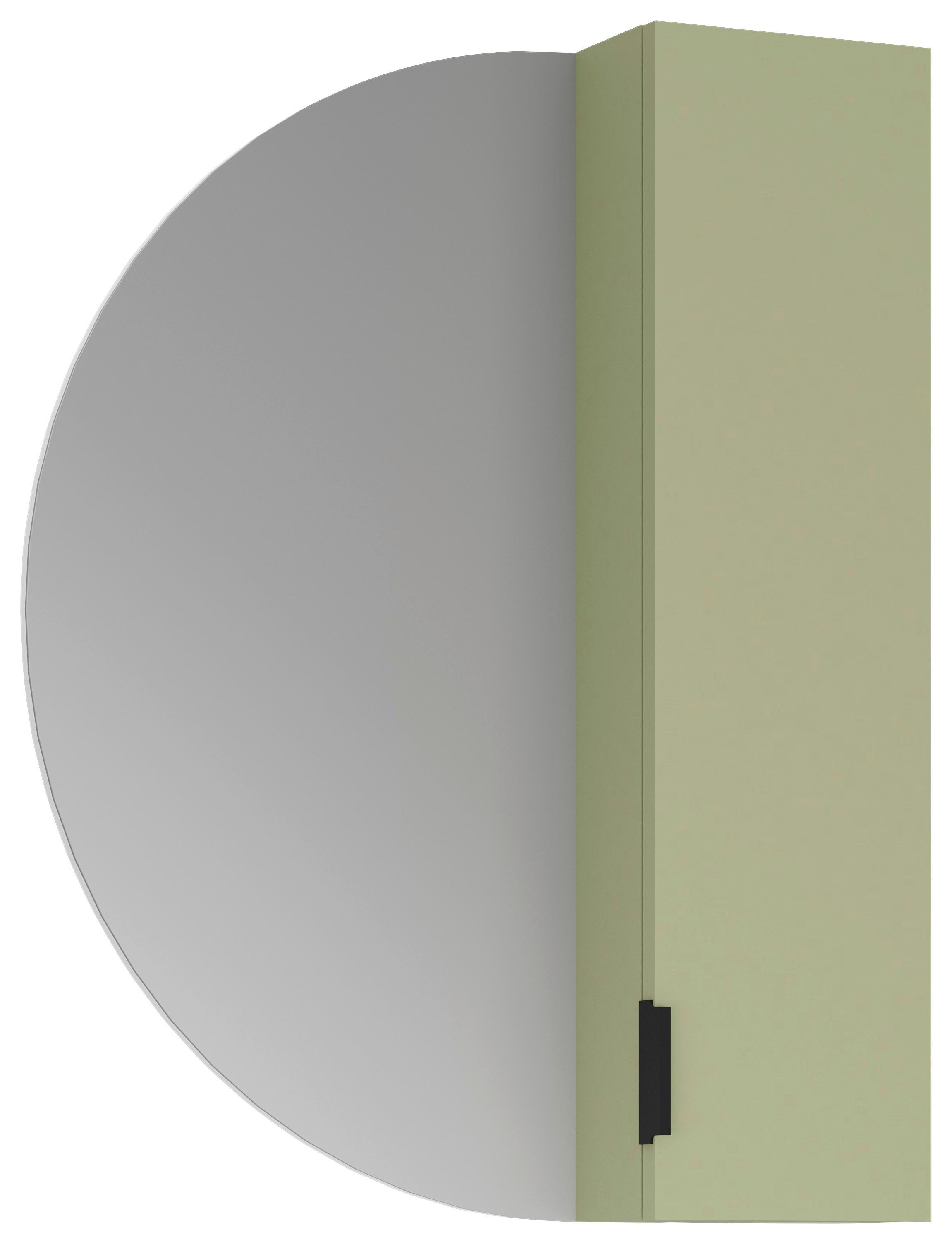 Spiegelschrank Napoli Salbeigrün - Salbeigrün/Schwarz, MODERN, Holzwerkstoff/Metall (60/80/20cm) - Mömax