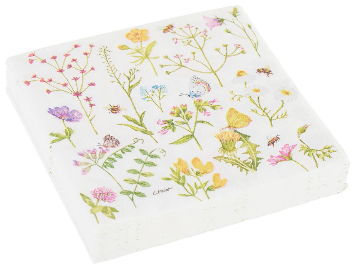 Cocktailserviette Linda Multicolor/Weiß ca. 25x25cm - Multicolor/Weiß, KONVENTIONELL, Papier (25cm)