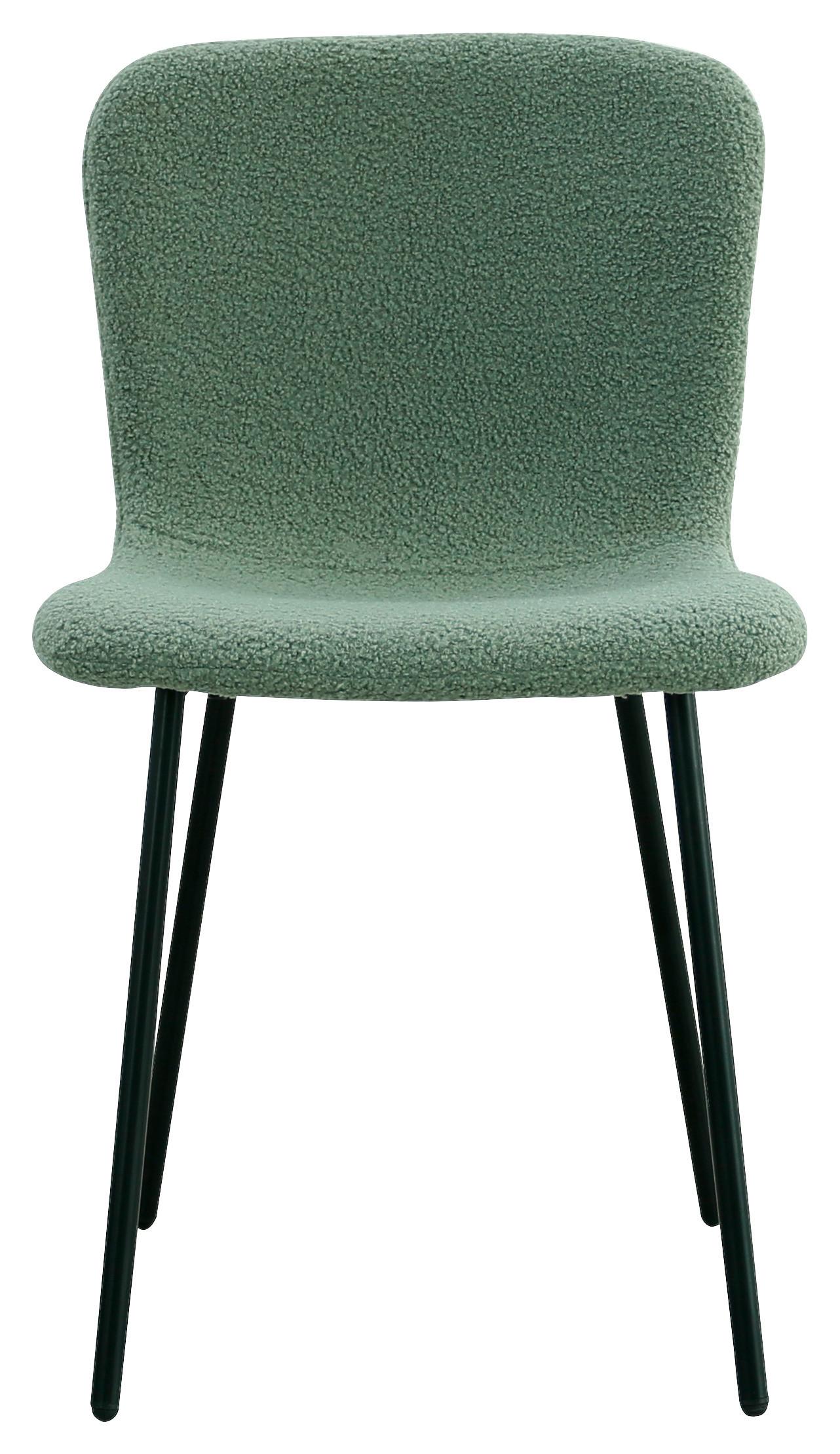 Stuhl Teddy in Mintgrün/Schwarz - Schwarz/Mintgrün, Design, Textil/Metall (44/79/51cm) - Mömax