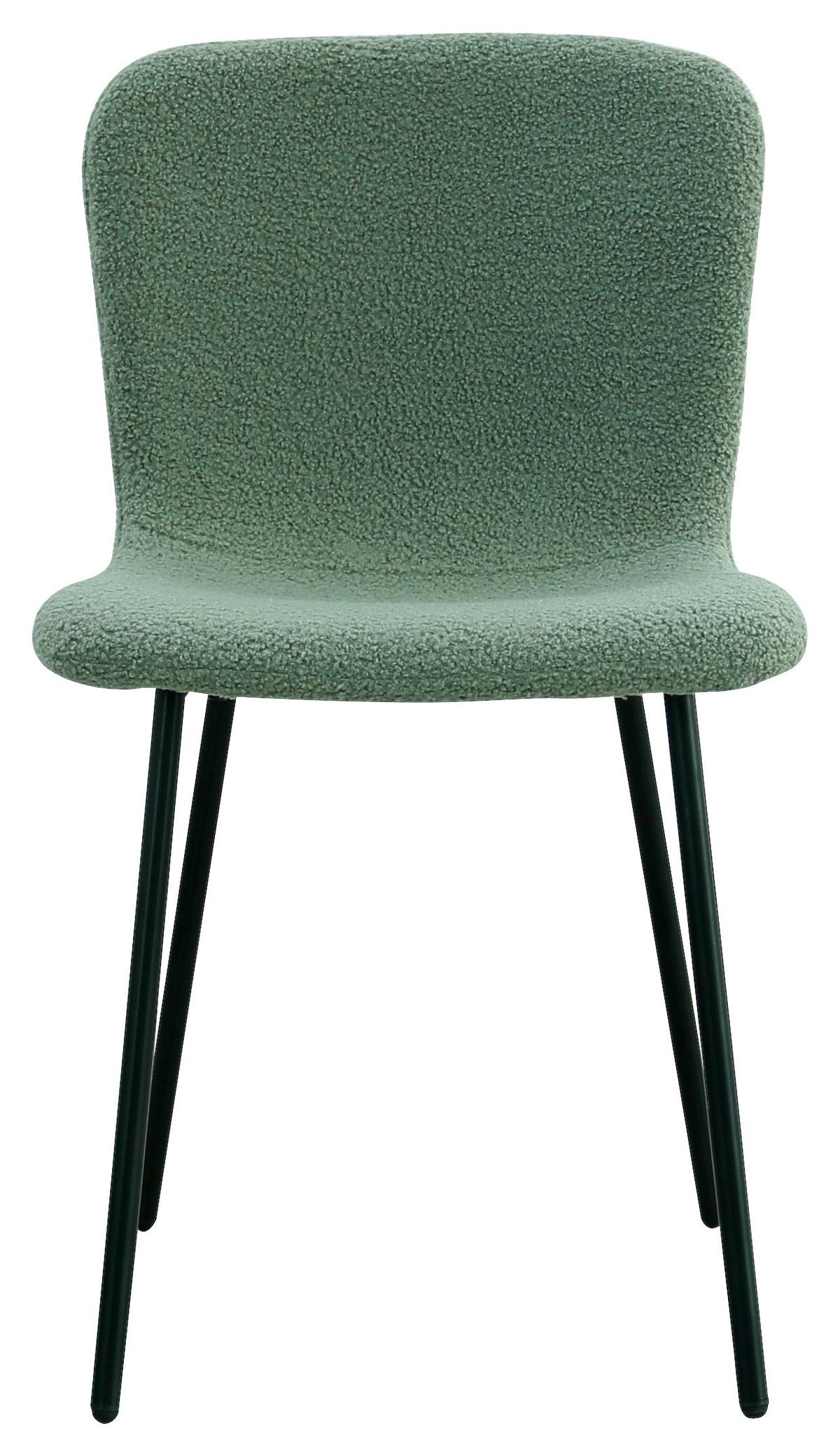 Stuhl Teddy in Mintgrün/Schwarz - Schwarz/Mintgrün, Design, Textil/Metall (44/79/51cm) - Mömax