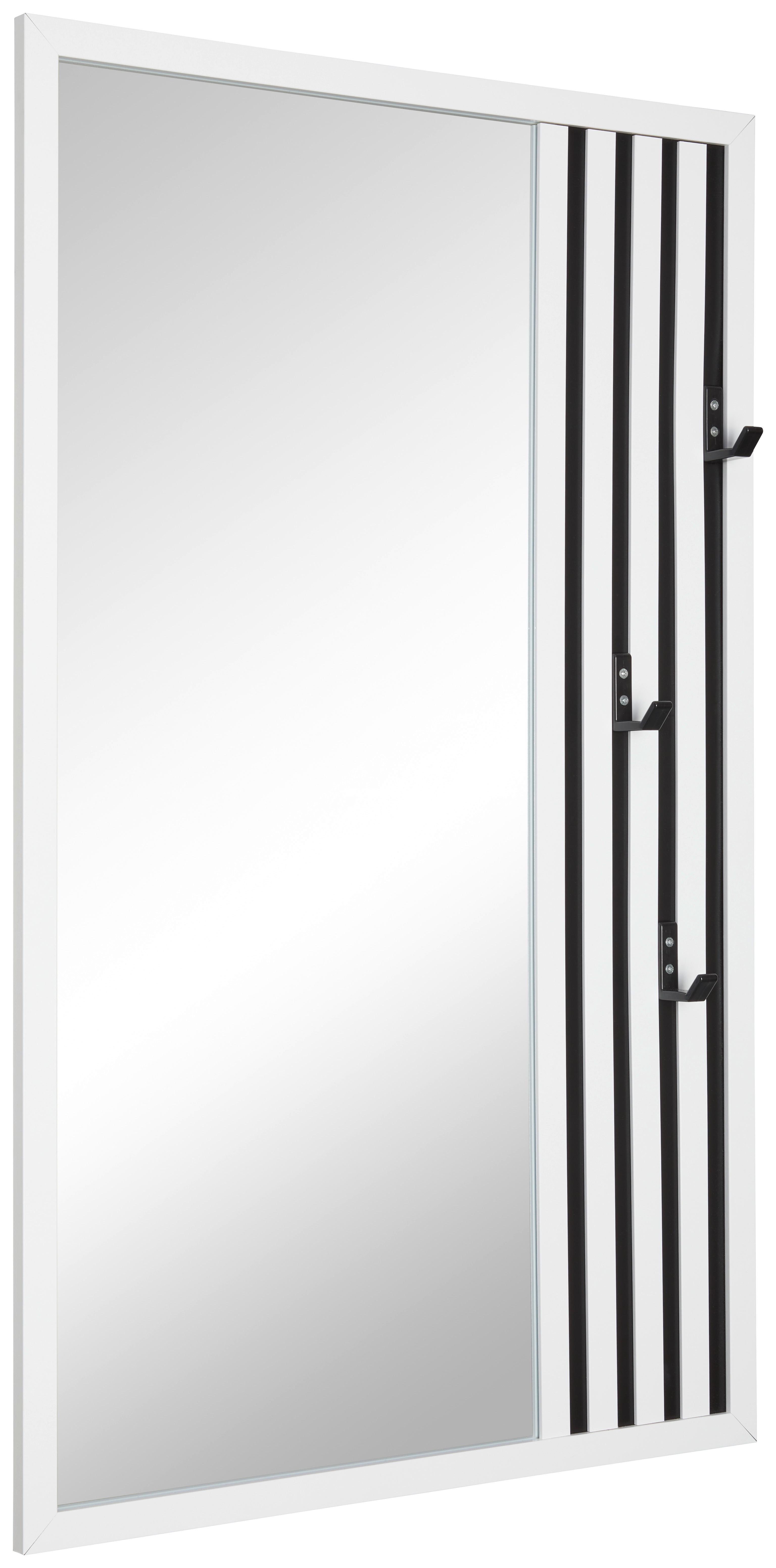 Cuier cu montare pe perete SAVANNAH - alb, Trend, sticlă/material pe bază de lemn (60/100/1,63cm) - Modern Living