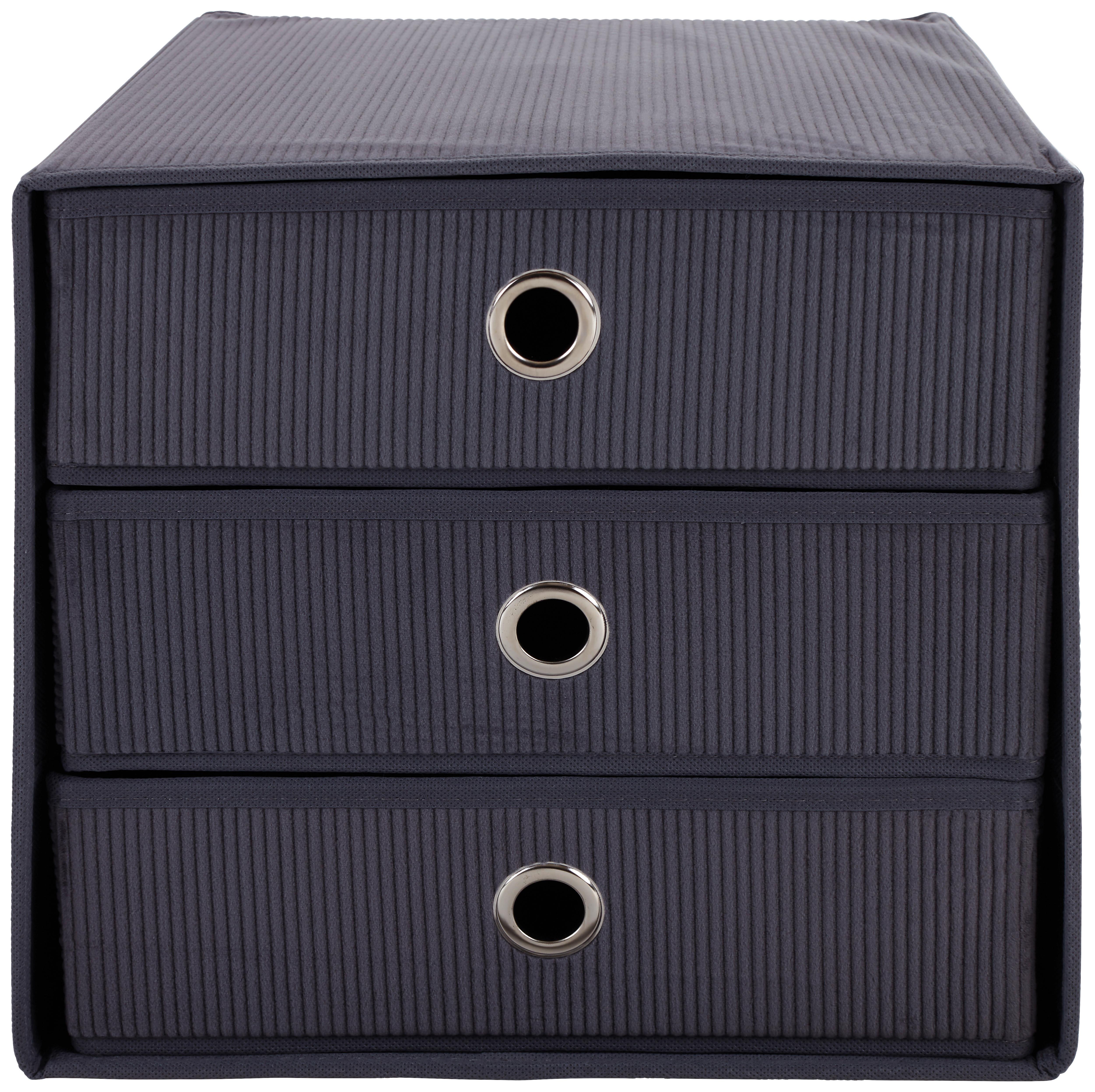 Kutija S Ladicama Lisa New - siva, Moderno, karton/tekstil (32/31,5/32cm) - Modern Living