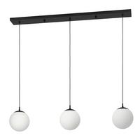 Hängeleuchte 900512_rondo 3 - Weiss/Schwarz, Design, Glas/Metall (121/20/110cm) - Eglo