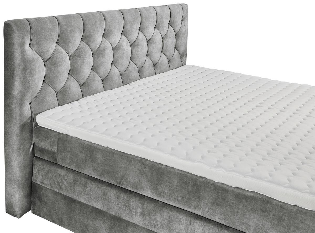 Boxspringbett Cashfield 8 ca. 180x200 cm Grau - Grau, MODERN, Holzwerkstoff/Kunststoff (180/200cm) - MID.YOU