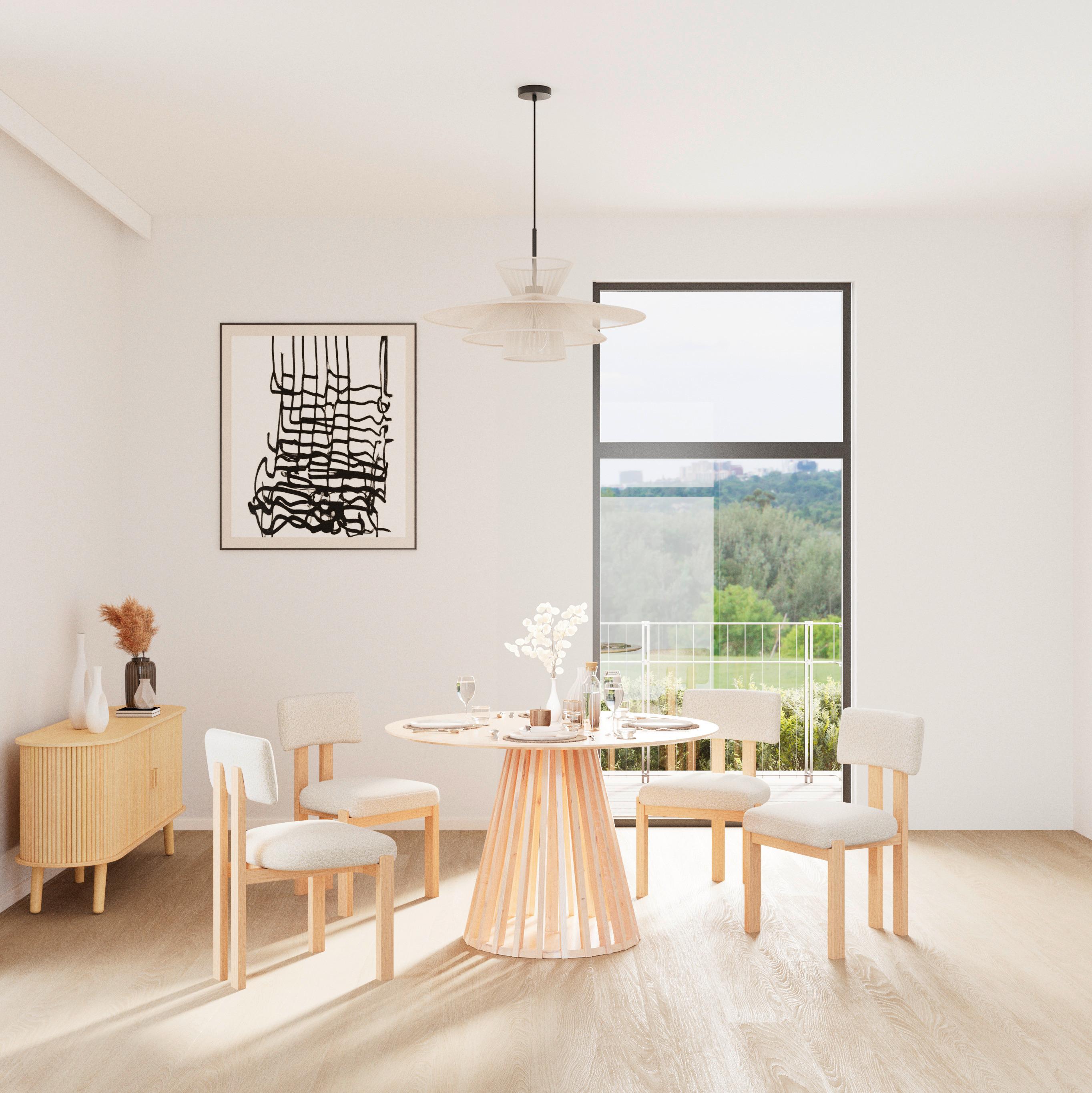 Stuhl Jonna Creme Bouclé Gepolstert - Creme/Naturfarben, MODERN, Holz/Textil (51/82/53cm) - Bessagi Home