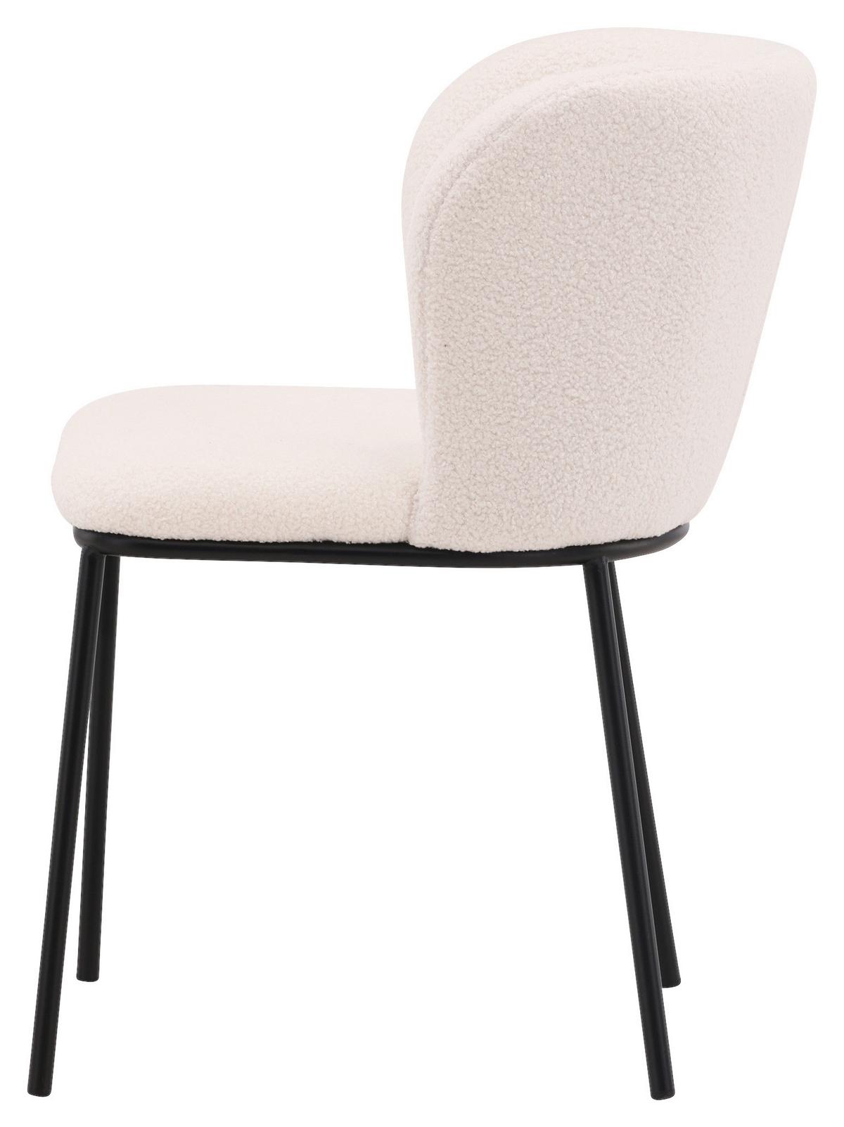 STUHL-SET EDINA - Schwarz/Weiß, Design, Textil/Metall (56/55/76cm) - Livetastic