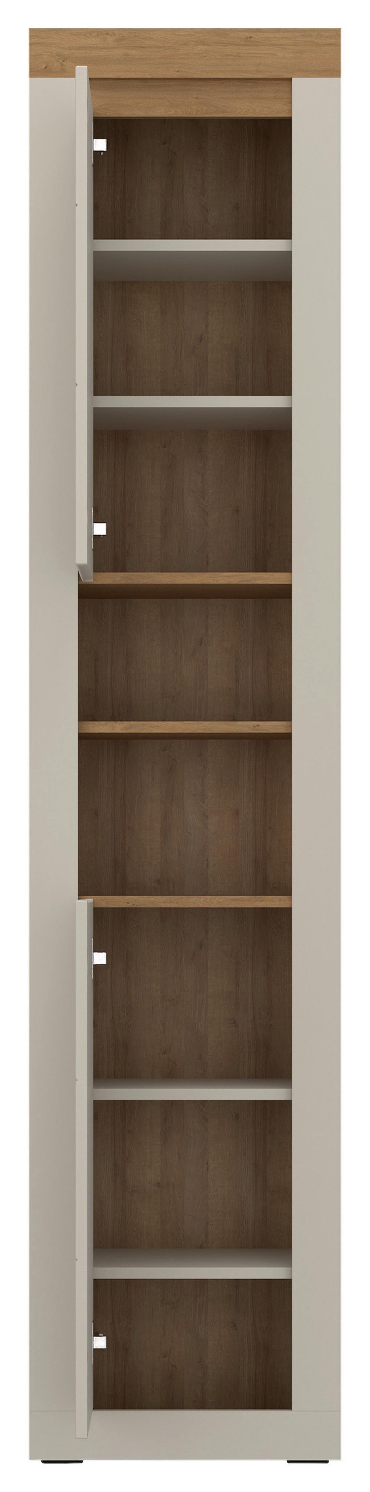 Dulap Înalt Naxxar - cașmir/culoare lemn stejar, Modern, material pe bază de lemn (44,5/204,7/31,6cm)