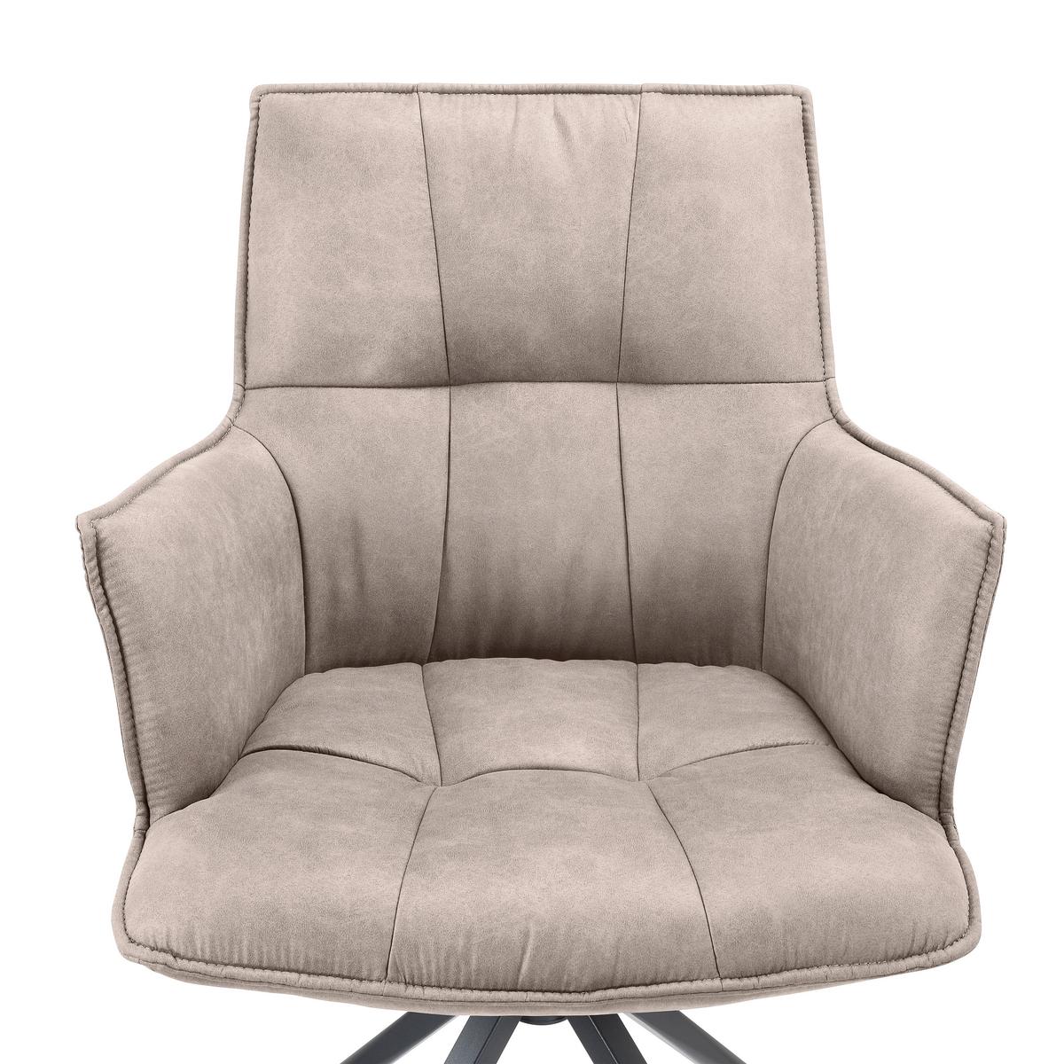 KRZESŁO Z PODŁOKIETNIKAMI OSAKA -EXKLUSIV- - czarny/taupe, Design, metal/tkanina (59/89,5/63cm) - Novel