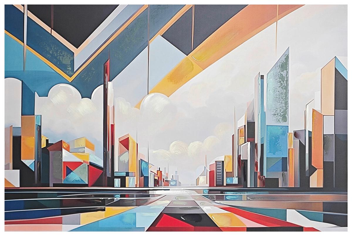 Tablou Mark 120x80 cm - multicolor, Modern, lemn/textil (120/80/3cm) - Mömax