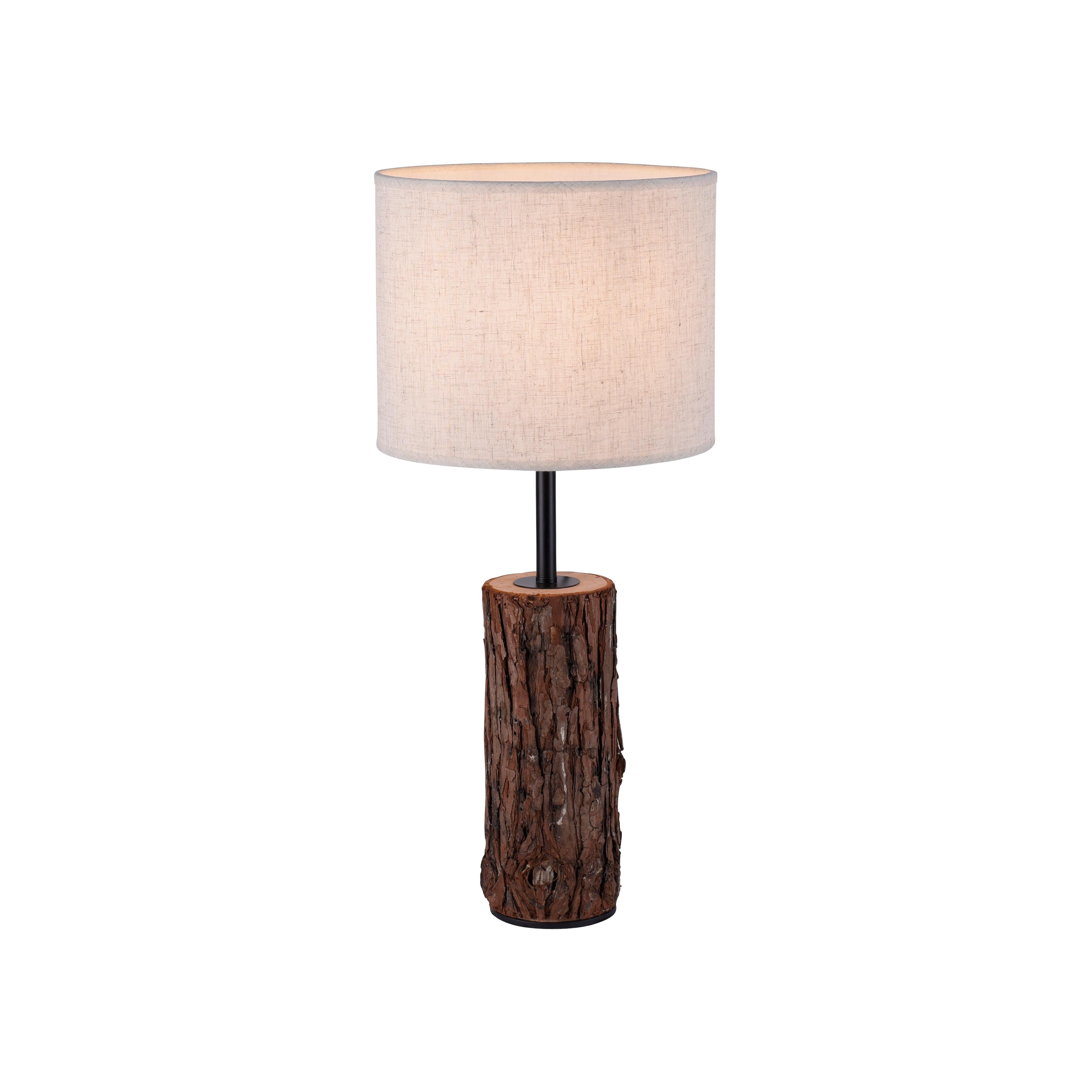 Tischleuchte Bark in Braun max. 40 Watt - Braun, MODERN, Holz/Kunststoff (25/25/56,5cm)