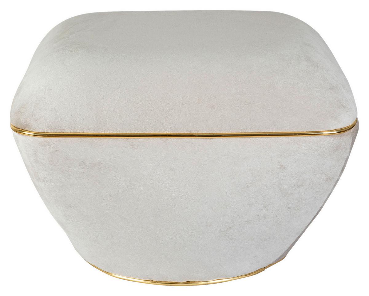 HOCKER CONTESSA 125 - Taupe/Goldfarben, Design, Textil/Metall (60/42,5cm) - Kayoom