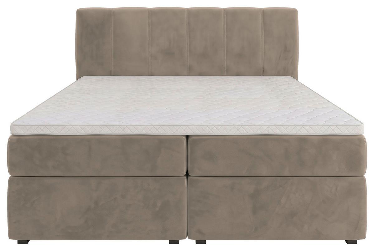 Boxbett Dana Graubraun ca. 140x200cm - Graubraun/Schwarz, Kunststoff/Textil (140/200cm) - Based