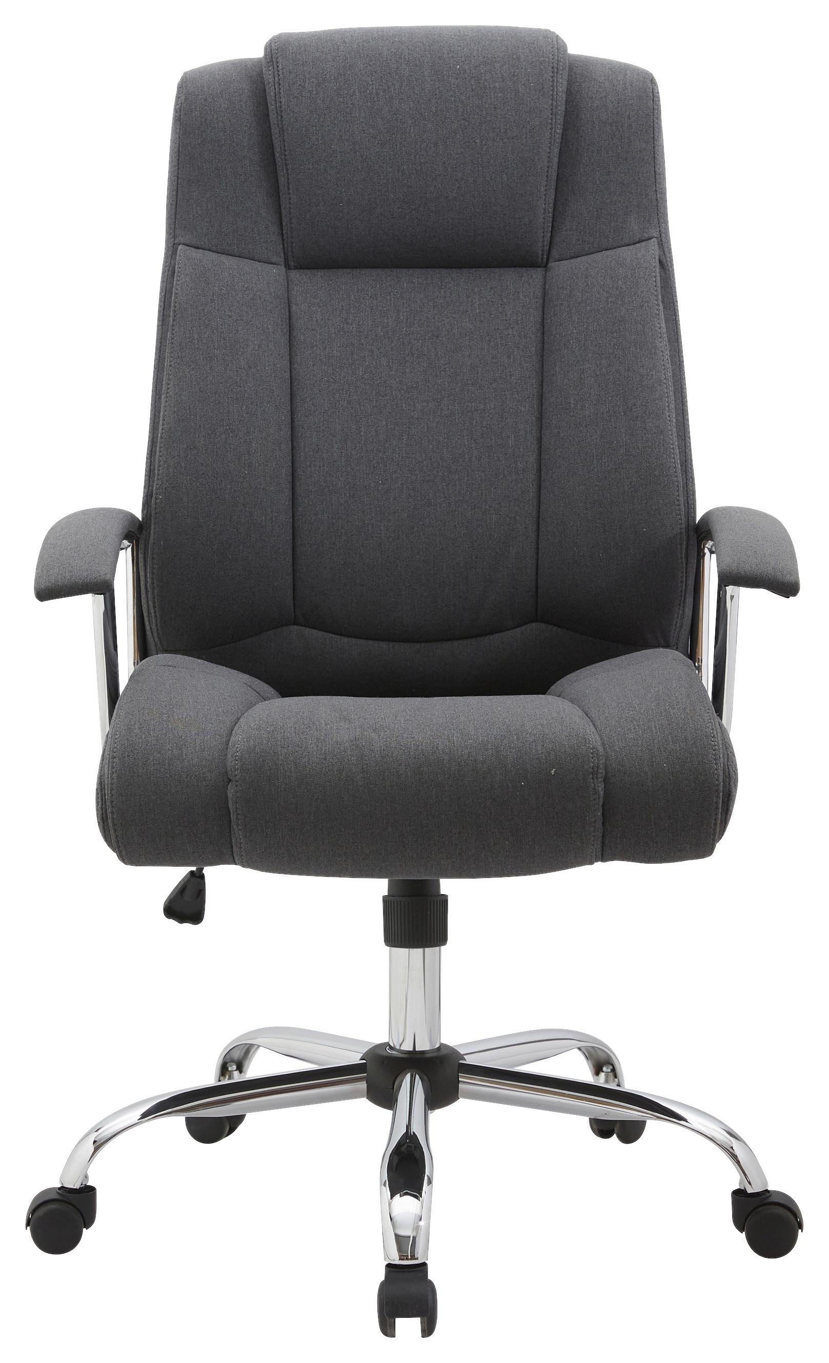 Scaun rotativ Carla 2 - gri închis/culoare crom, Modern, metal/textil (70/114-124/70cm) - Modern Living