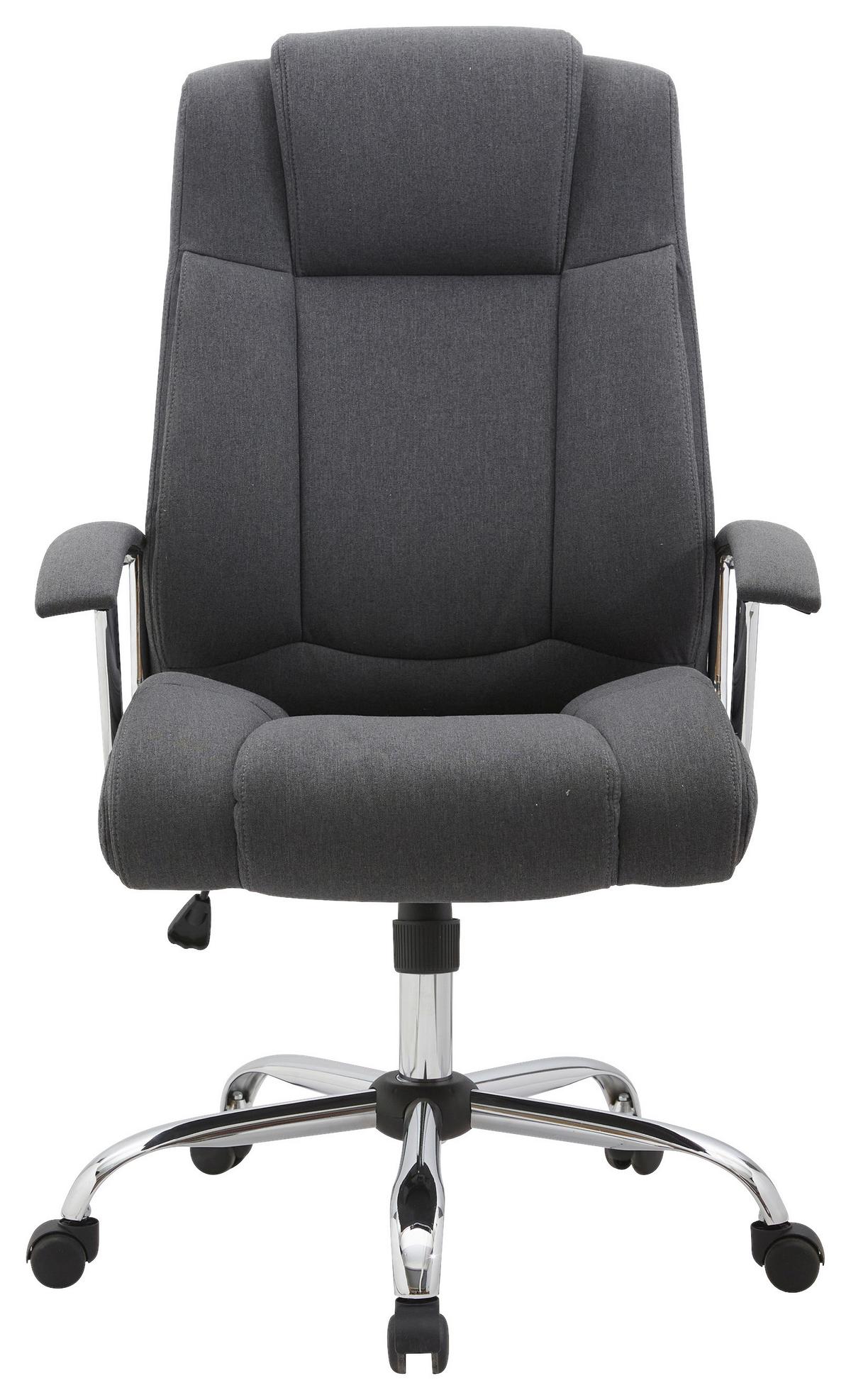 Scaun rotativ Carla 2 - gri închis/culoare crom, Modern, metal/textil (70/114-124/70cm) - Modern Living