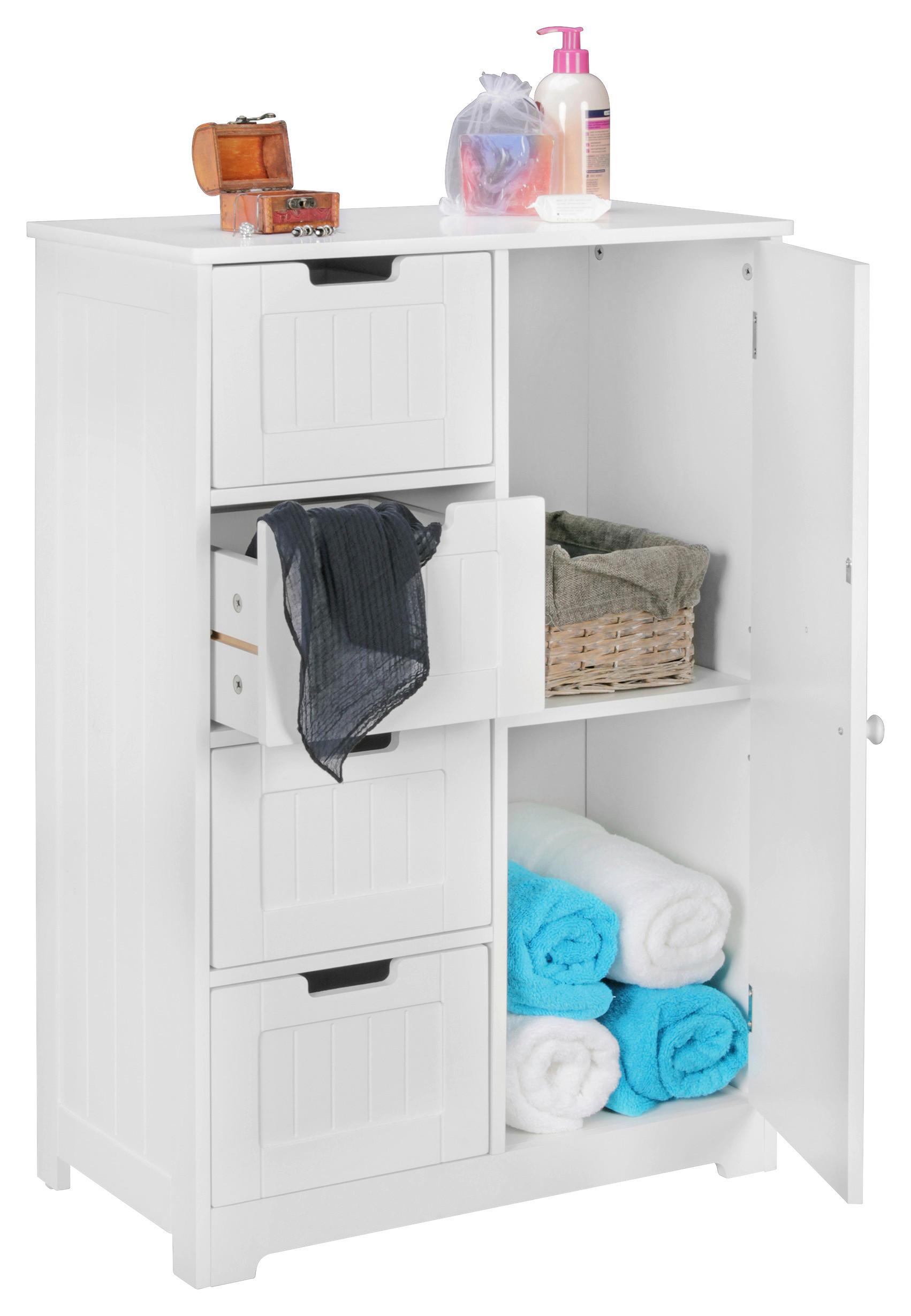 Srednje Visoka Omara Wl5.184 - bela, Basics, leseni material (56/83/30cm) - MID.YOU