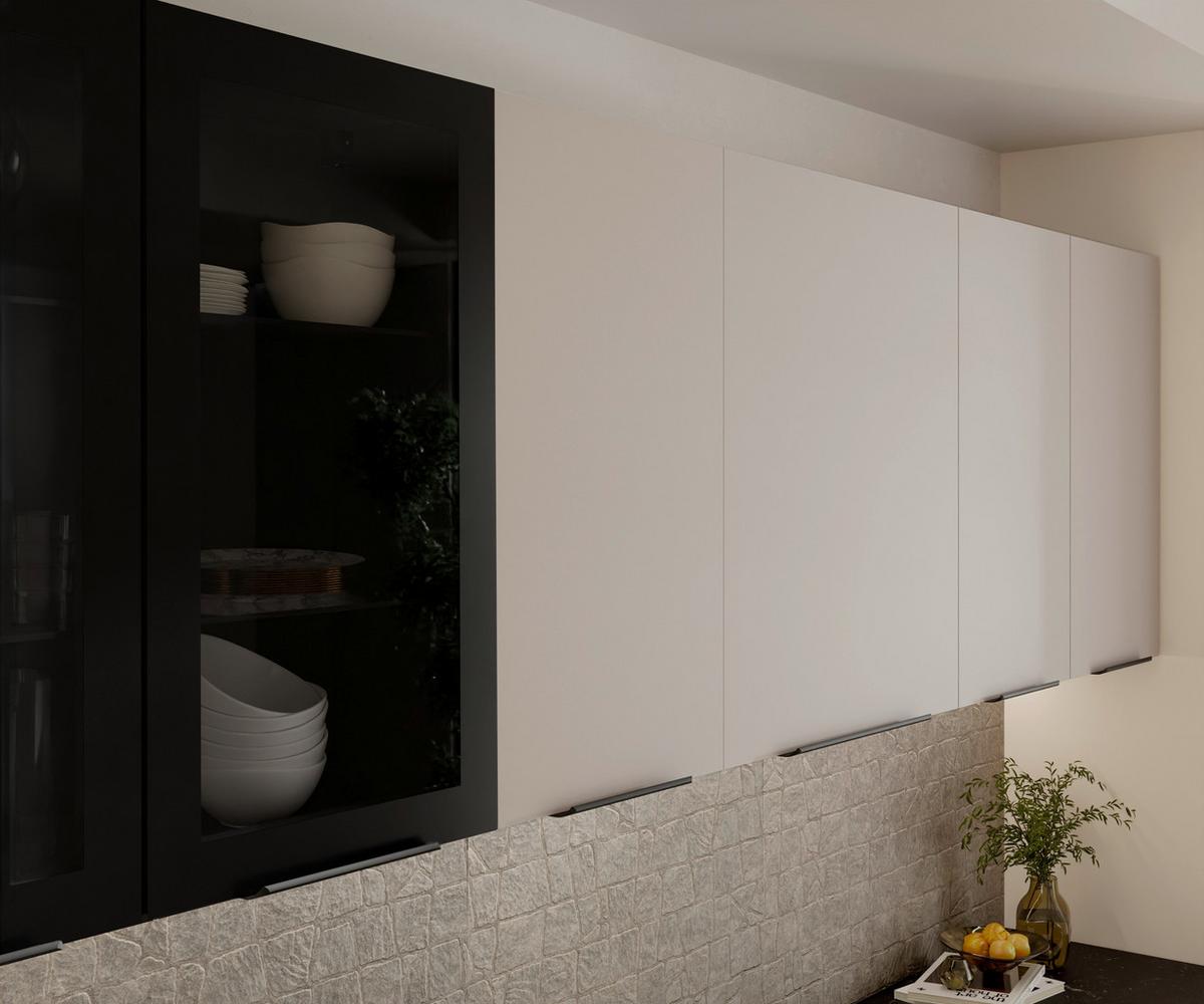 Blok Kuhinja Arona/siena - kašmir/crna, Moderno, staklo/metal (260/210/60cm) - Modern Living