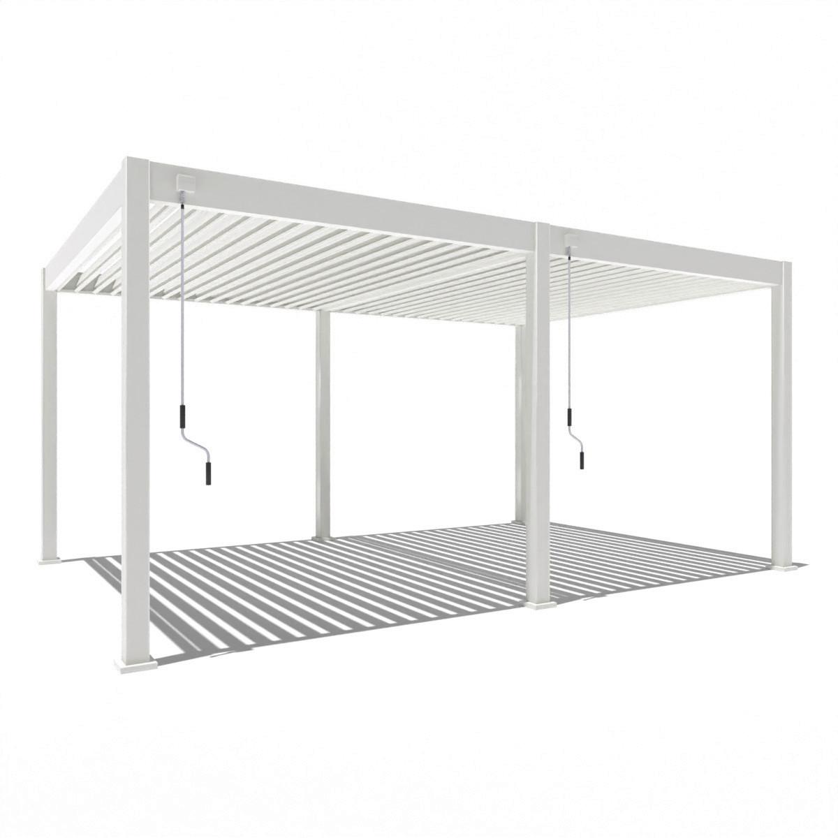 Pergola Superior, Bela, 3,6x5,3m - bela/visoki sijaj, Basics, kovina (360/255/530cm) - Gardenson