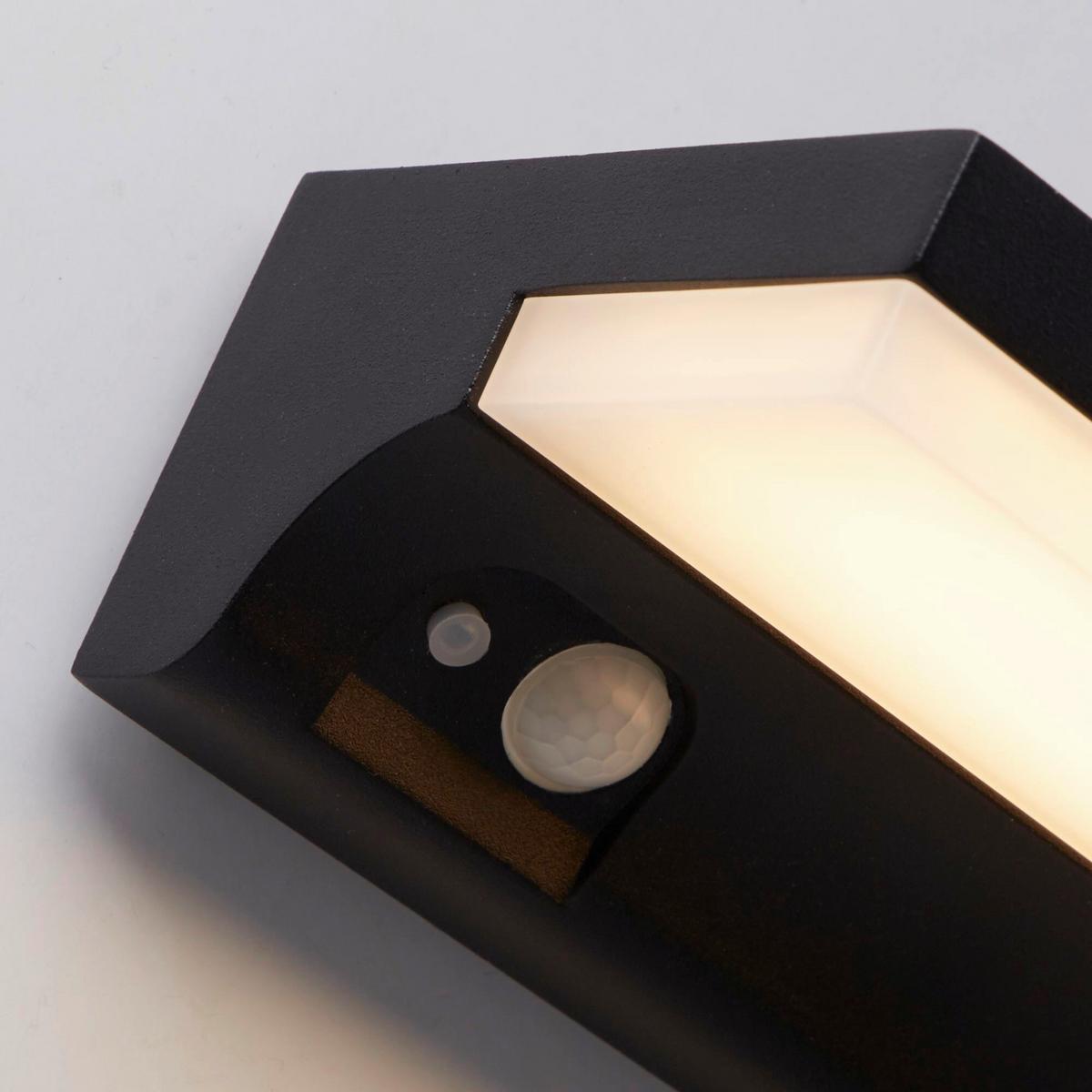 Szolárlámpa 67417bk Solar Wall Light - fekete/fehér, Design, műanyag (16/6/6cm)