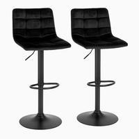 Barhocker-Set Middelfart 2er-Set Schwarz - Schwarz, MODERN, Textil/Metall (43/88-108/45cm) - MID.YOU