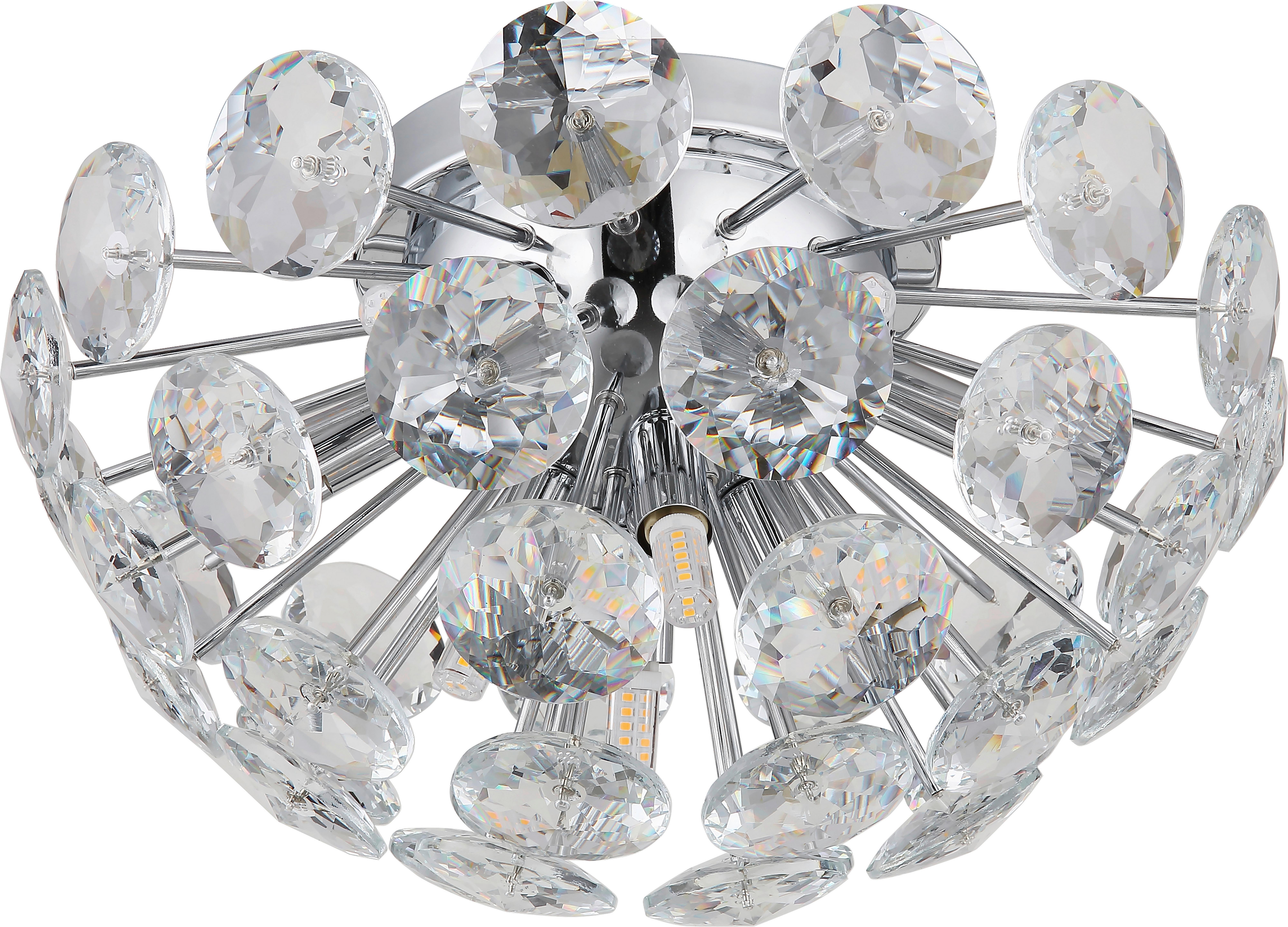 TAKLAMPA CECILIA - klar/kromfärg, Basics, metall/glas (39/39/22cm)