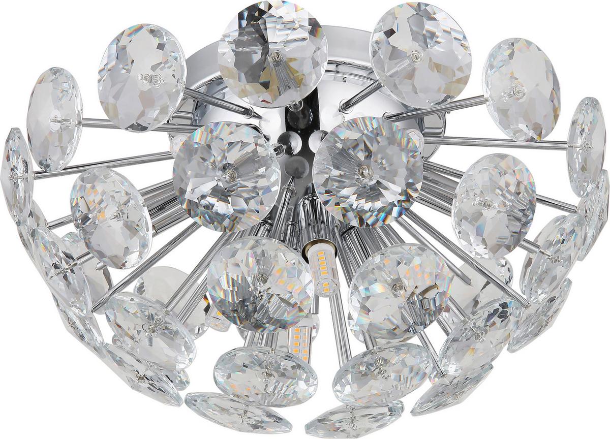 Deckenleuchte Cecilia Klar/Chromfarben max. 7 Watt - Klar/Chromfarben, Basics, Glas/Metall (39/39/22cm)