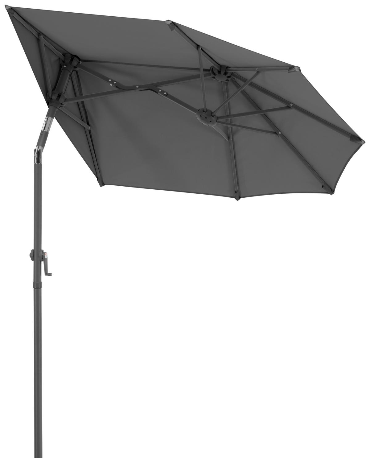 Ampelschirm Salerno Mezza ca.150x228x150cm Anthrazit - Anthrazit, Basics, Textil/Metall (150/228/150cm) - Schneider