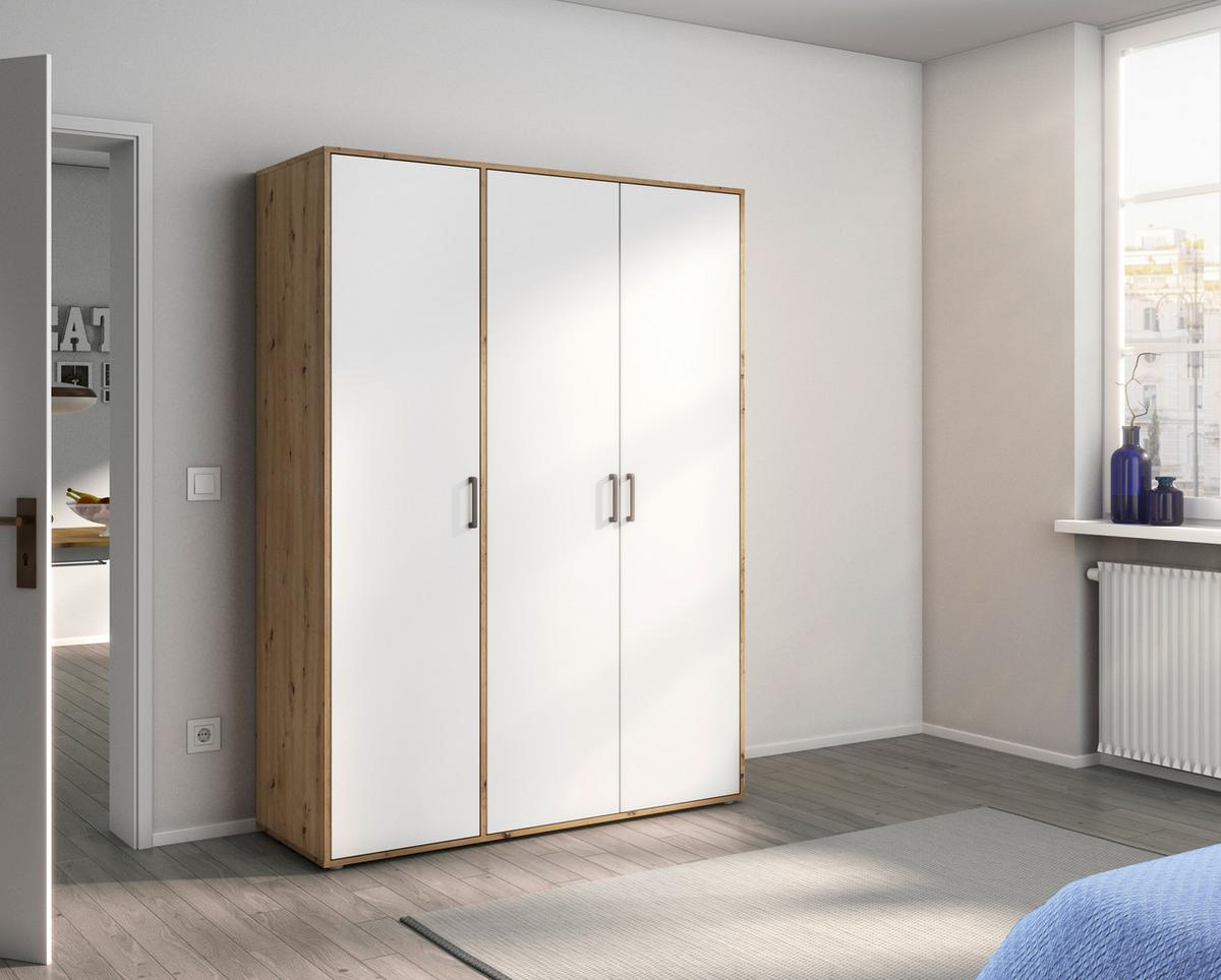 DULAP  USI ROTATIVE VOYAGER - alb/stejar Artisan, Modern, material pe bază de lemn (140/194/53cm) - Modern Living