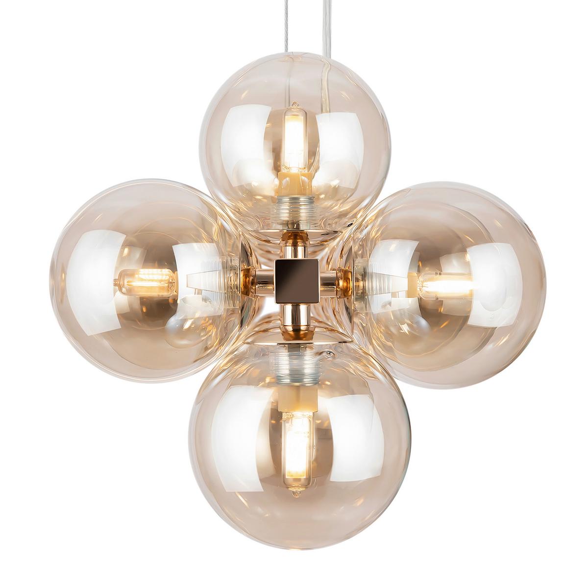 Pendelleuchte Dallas Goldfarben max. 28 Watt - Goldfarben, Trend, Glas/Metall (23,8/22,8/123,5cm) - MAYTONI
