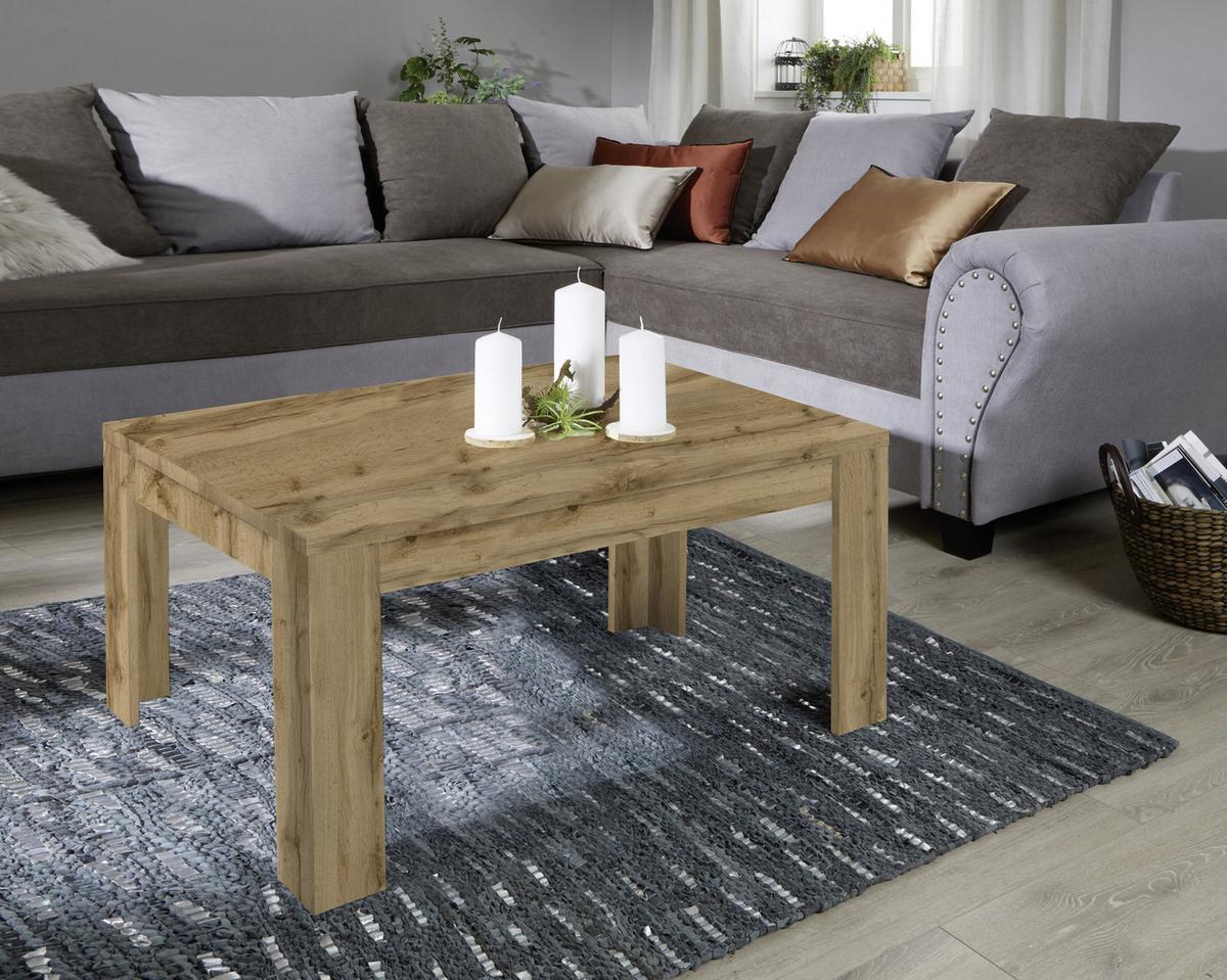 Dohányzóasztal Tölgy Színű Dalos - tölgyfa/fehér, Konventionell, faalapú anyag (90/45,5/50cm)
