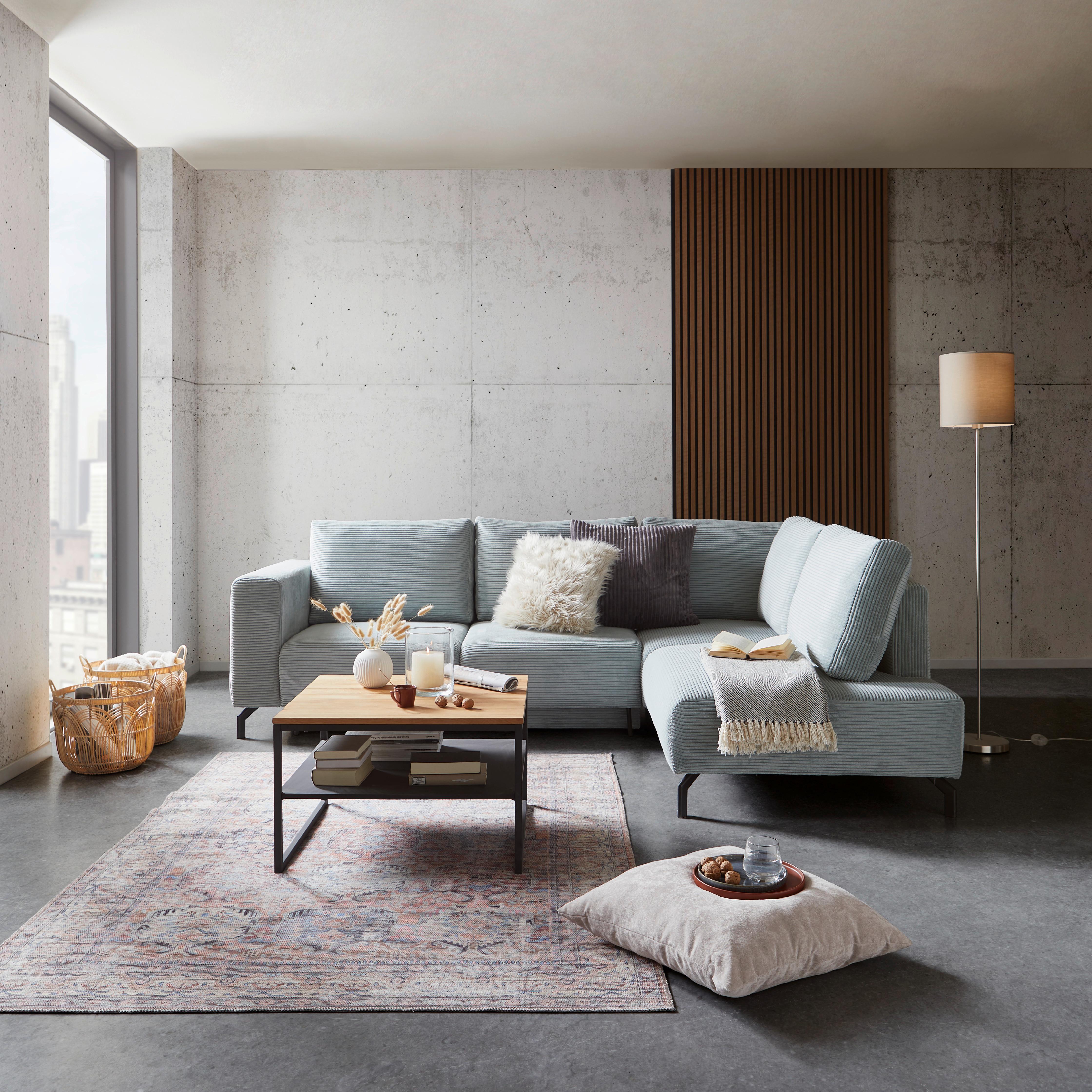 Kutna Garnitura Veni - sivo-zelena/crna, Moderno, tekstil (272/210cm) - Modern Living