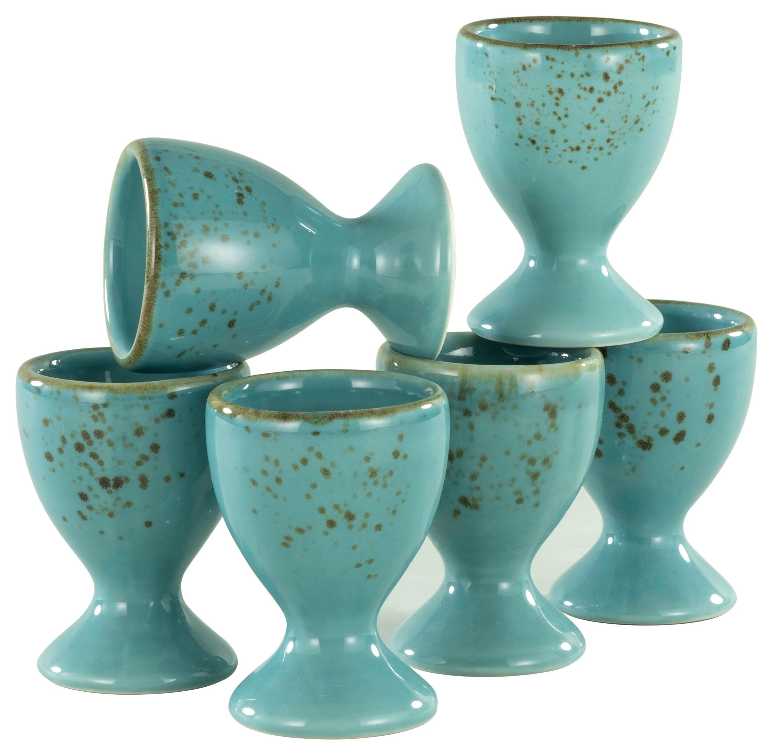Set Postavkov Za Jajca Water, 6-Delni - turkizna, Trend, keramika (5,5cm) - Creatable