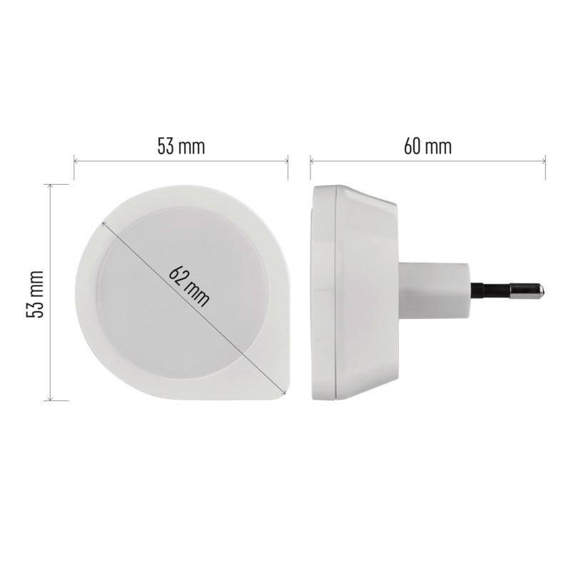 LED Éjjeli Lámpa Fényérzékelős - fehér, Basics, műanyag (11/16/6cm)