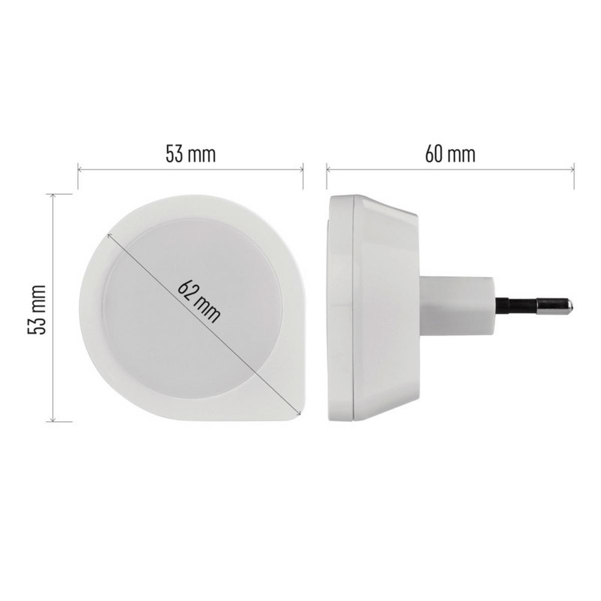 LED Éjjeli Lámpa Fényérzékelős - fehér, Basics, műanyag (11/16/6cm)