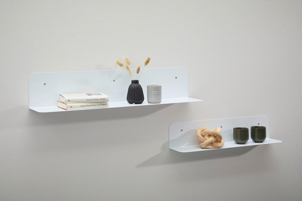 PÓŁKA ŚCIENNA MILENA - biały, Design, metal (80/15/15cm) - MID.YOU