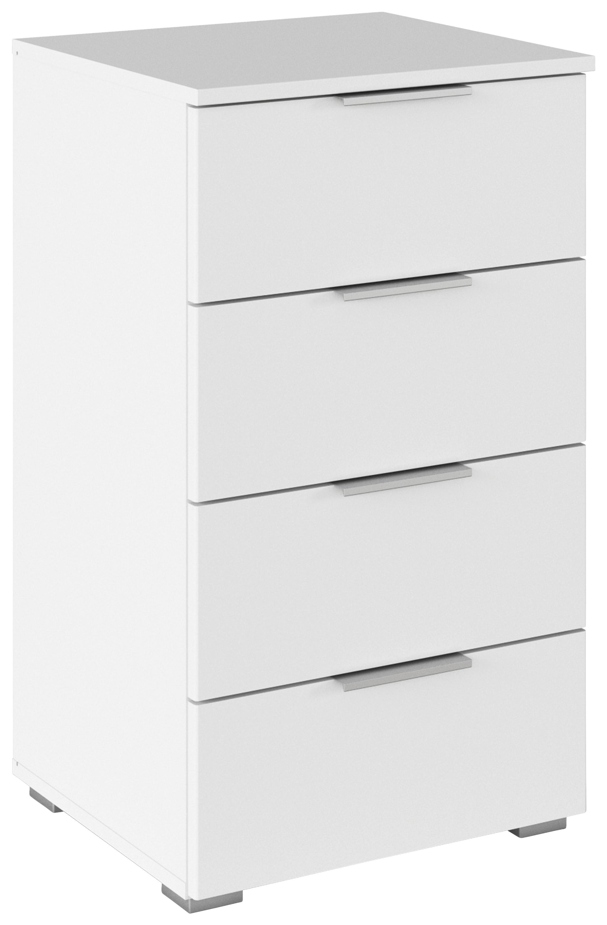 Nachtkästchen Mars 4L Weiß - Alufarben/Weiß, KONVENTIONELL, Holzwerkstoff/Kunststoff (47/81/42cm) - Mömax