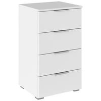 Nachtkästchen Mars 4L Weiß - Alufarben/Weiß, KONVENTIONELL, Holzwerkstoff/Kunststoff (47/81/42cm) - Mömax