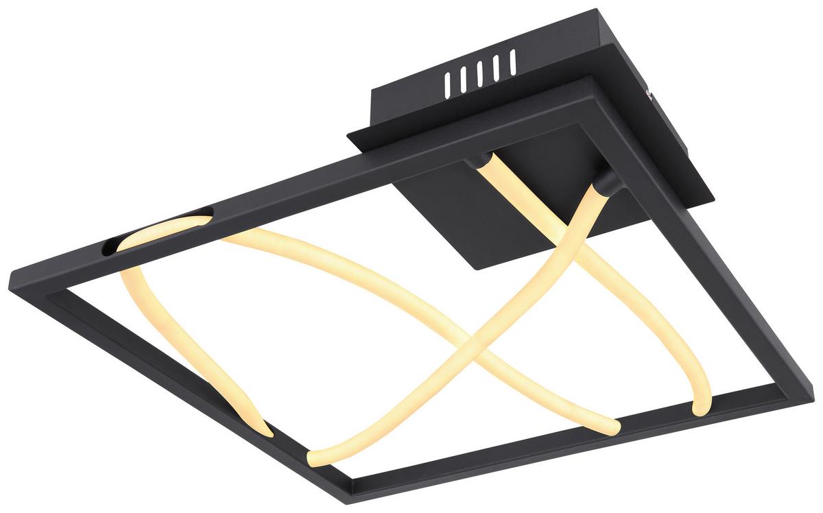 Stropna Led-svetilka Kaia, S Sijalko - črna/bela, Basics, kovina/umetna masa (41,7/41,7/5,1cm) - Globo