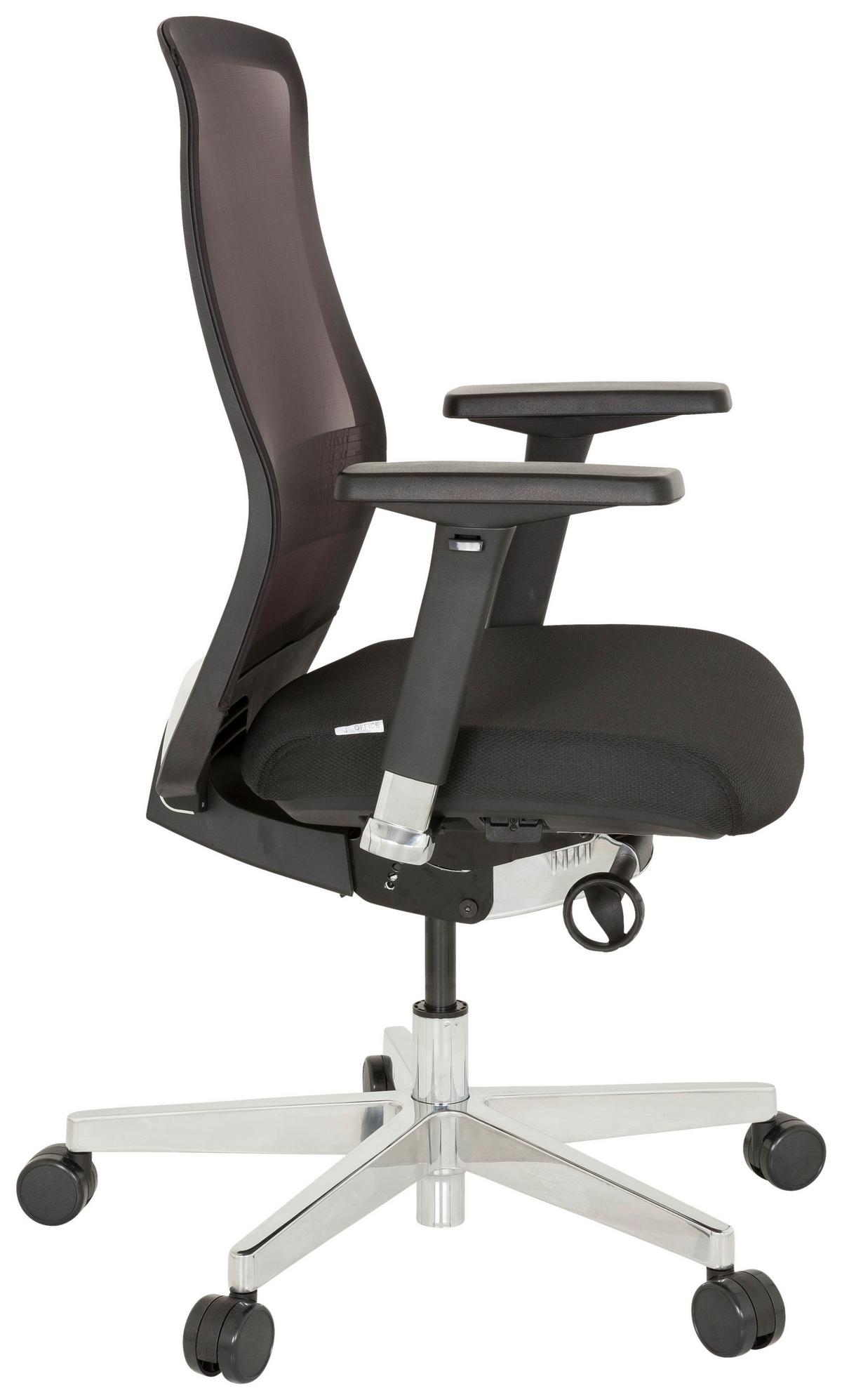 Vrtljivi Stol Fountaine, Črna - črna/barve aluminija, Moderno, kovina/umetna masa (69/112/66cm) - MID.YOU